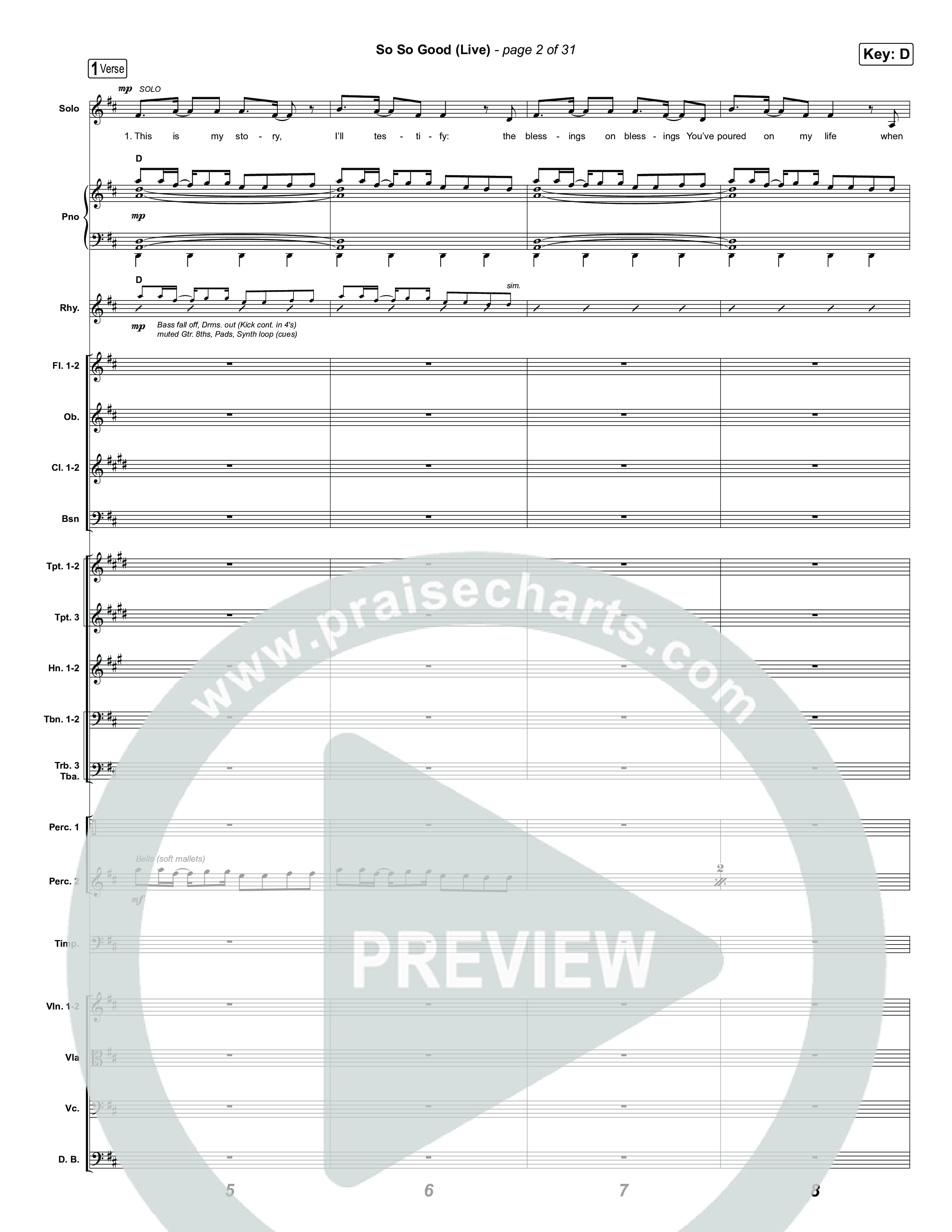 So So Good (Choral Anthem SATB) Orchestration (Phil Wickham / Brandon Lake / Elevation Worship)