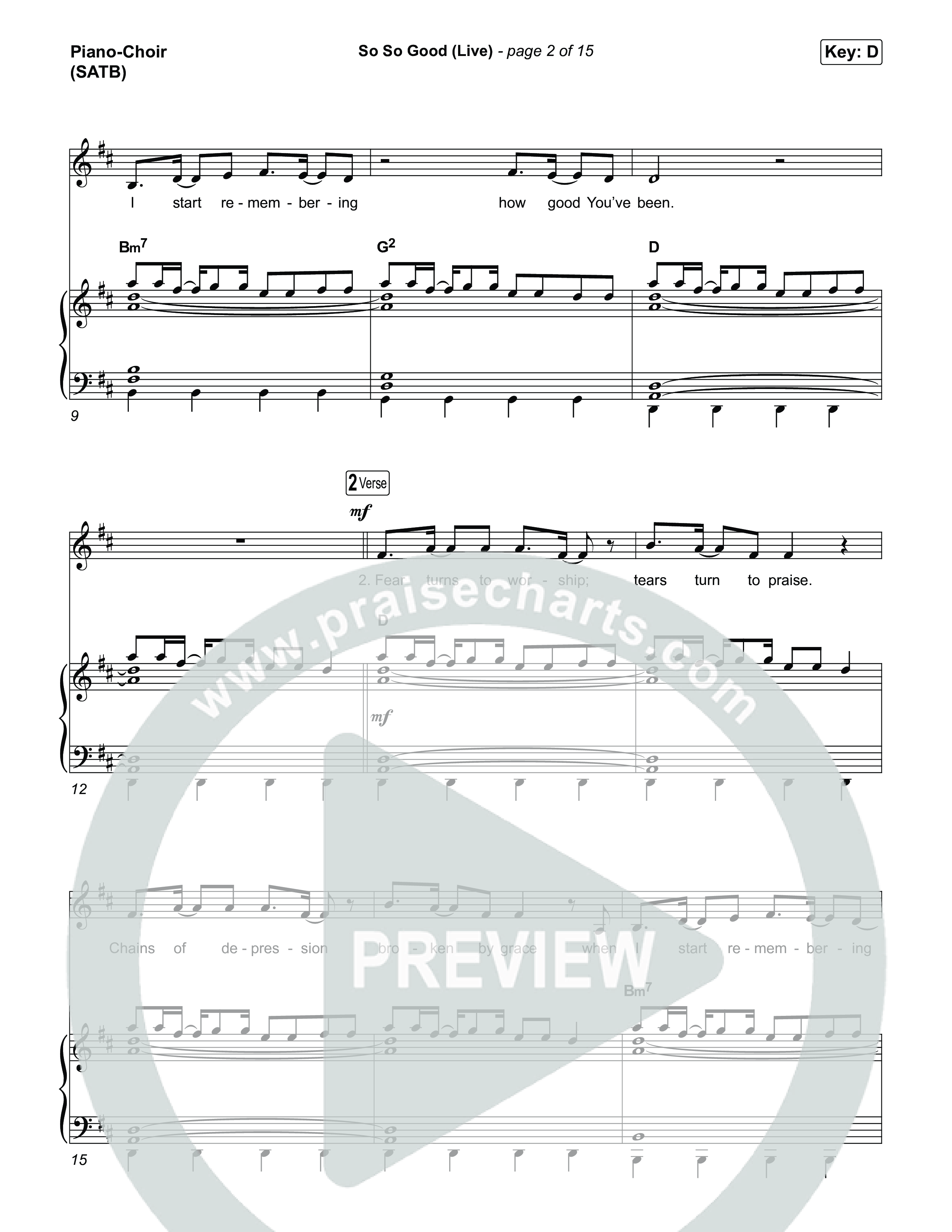 So So Good (Choral Anthem SATB) Piano/Vocal (SATB) (Phil Wickham / Brandon Lake / Elevation Worship)