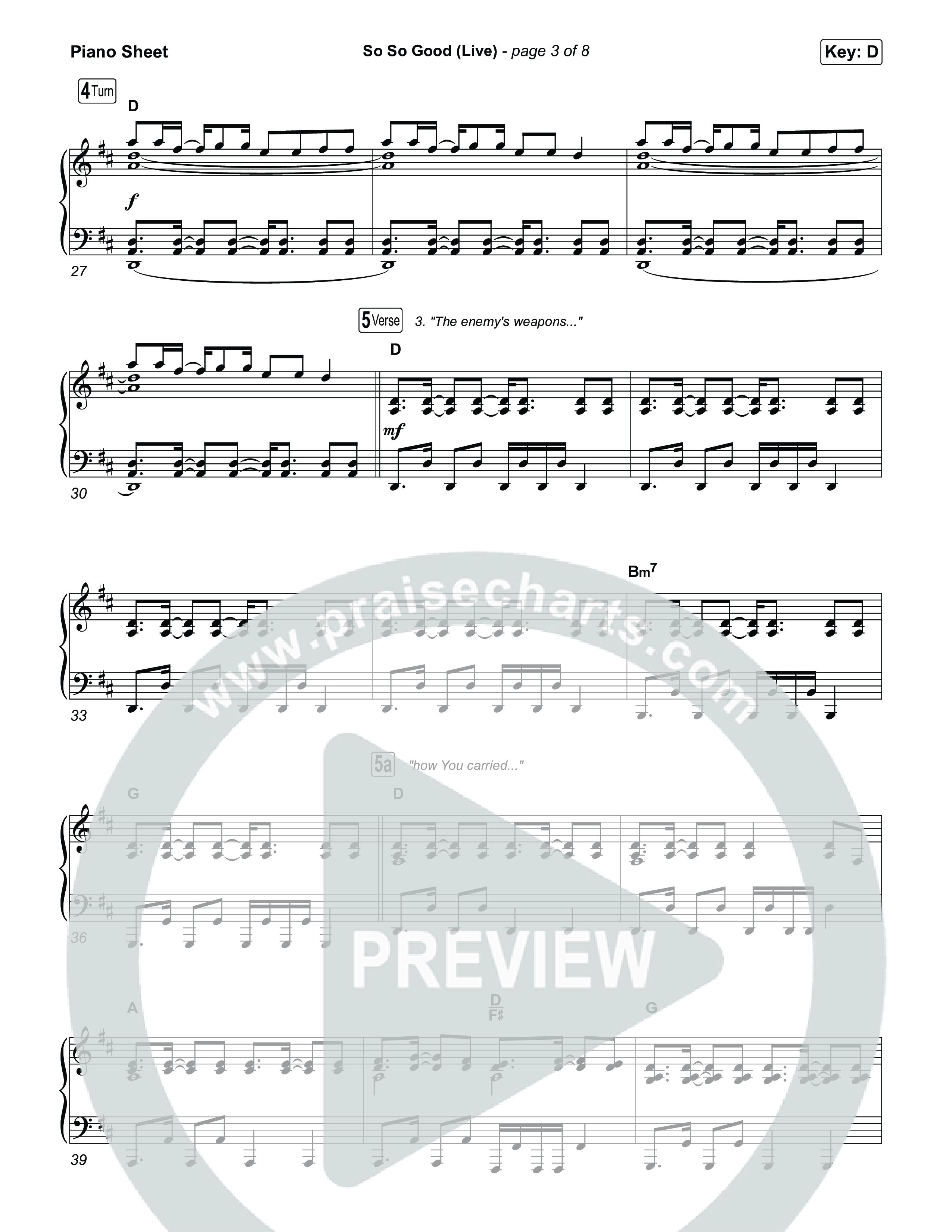 So So Good (Choral Anthem SATB) Piano Sheet (Phil Wickham / Brandon Lake / Elevation Worship)