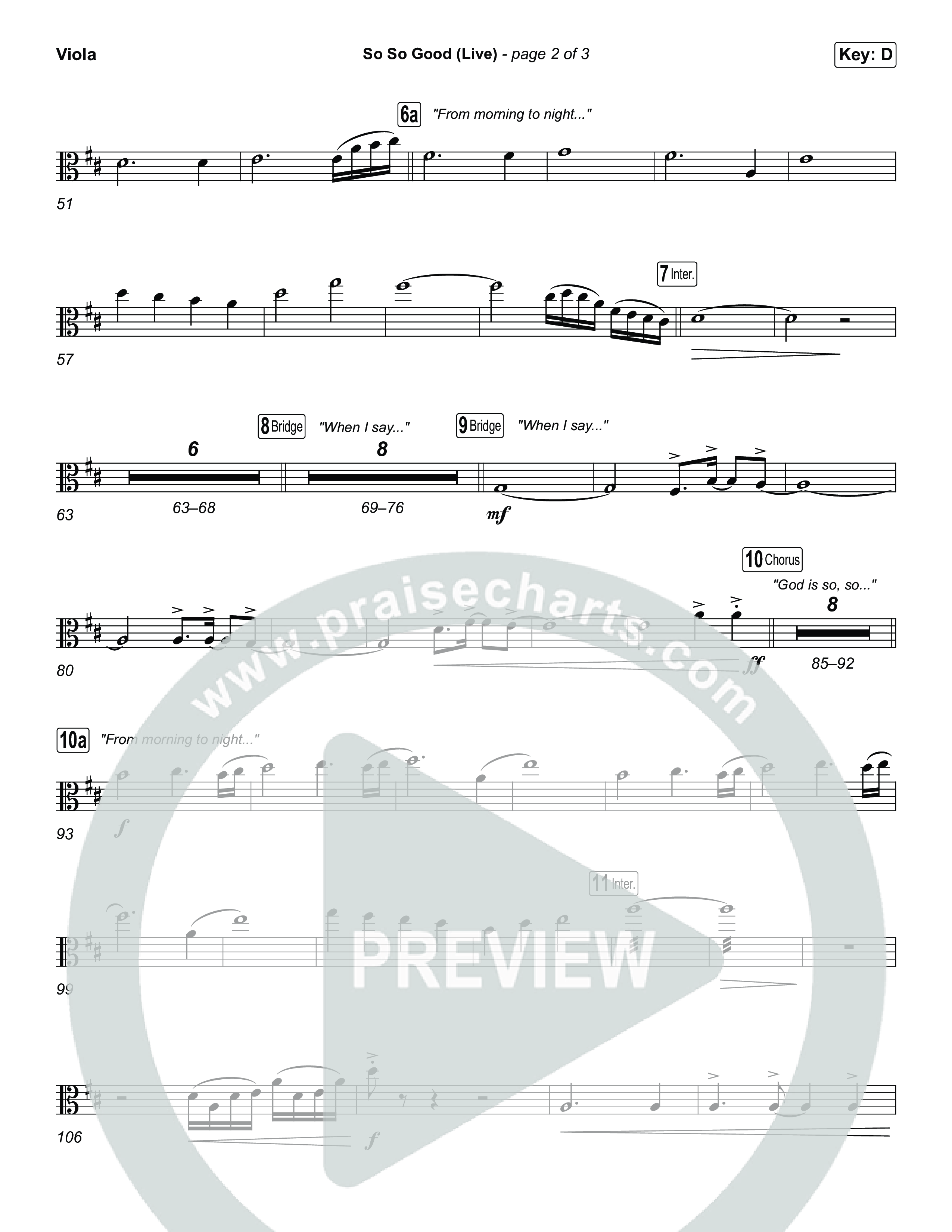 So So Good (Choral Anthem SATB) Viola (Phil Wickham / Brandon Lake / Elevation Worship)