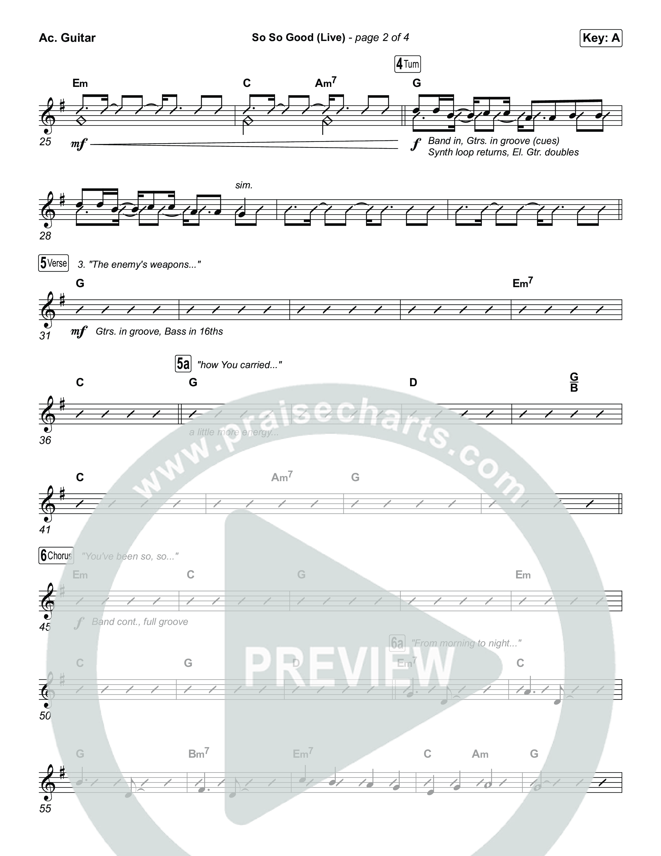 So So Good (Sing It Now) Acoustic Guitar (Phil Wickham / Brandon Lake / Elevation Worship / Arr. Luke Gambill)