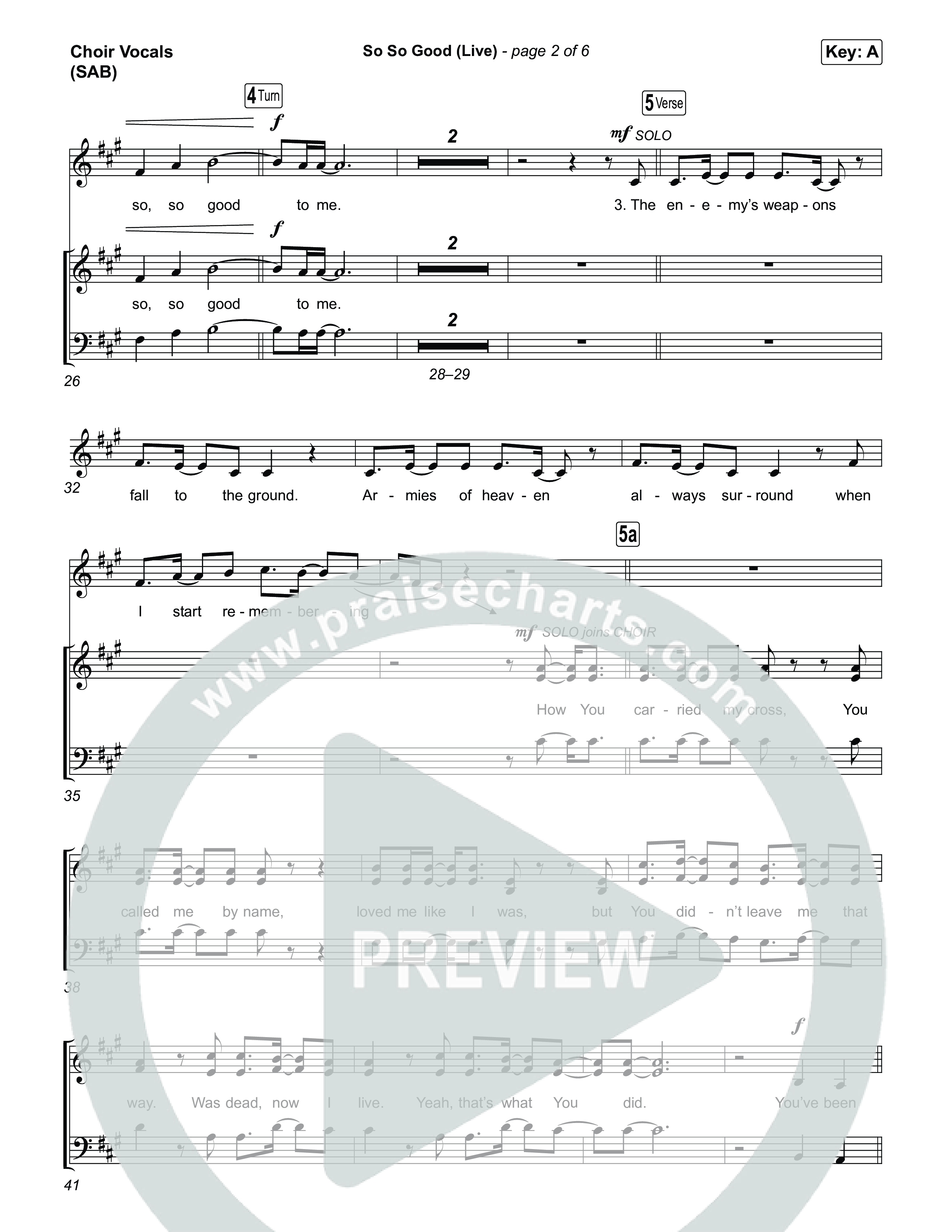 So So Good (Worship Choir/SAB) Choir Sheet (SAB) (Phil Wickham / Brandon Lake / Elevation Worship / Arr. Luke Gambill)