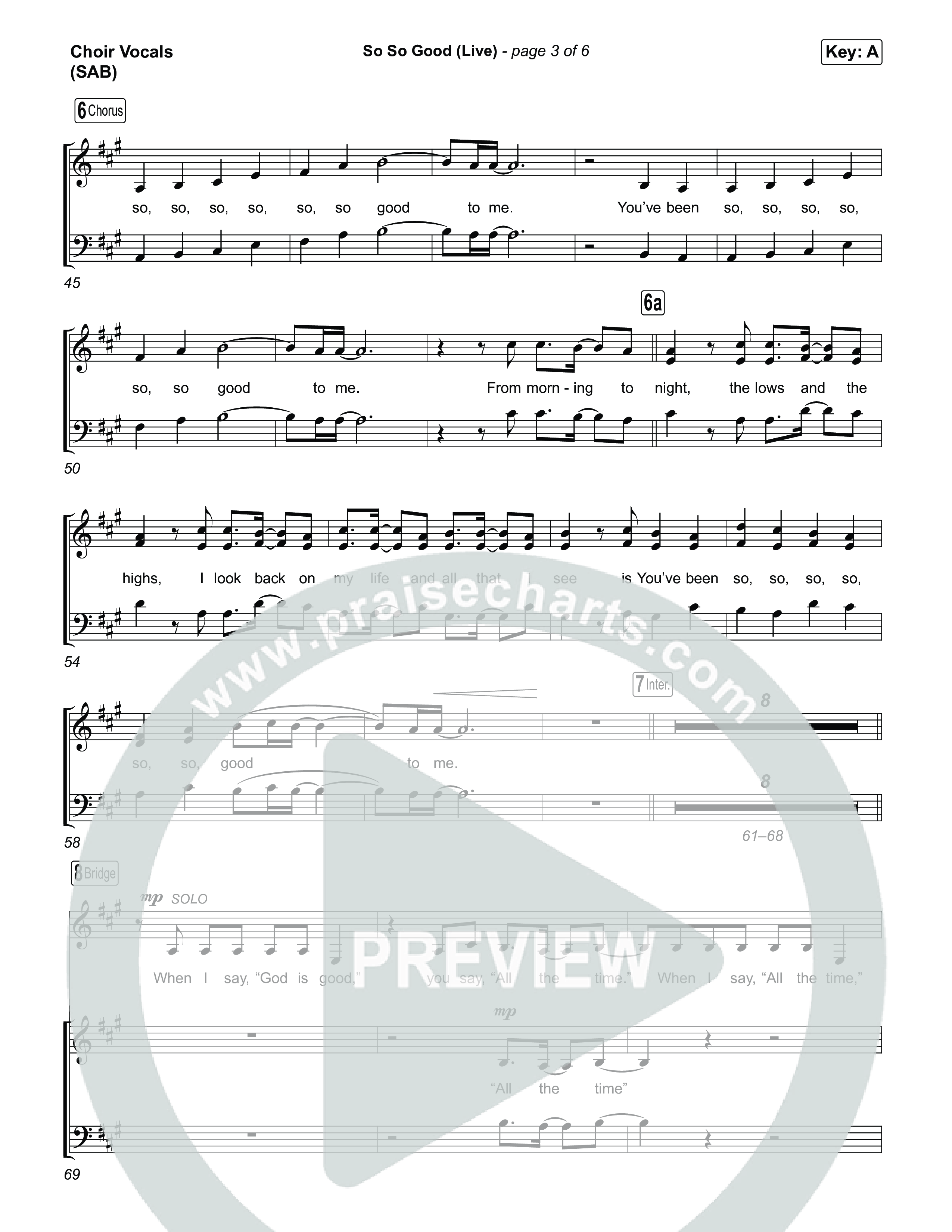 So So Good (Worship Choir/SAB) Choir Sheet (SAB) (Phil Wickham / Brandon Lake / Elevation Worship / Arr. Luke Gambill)