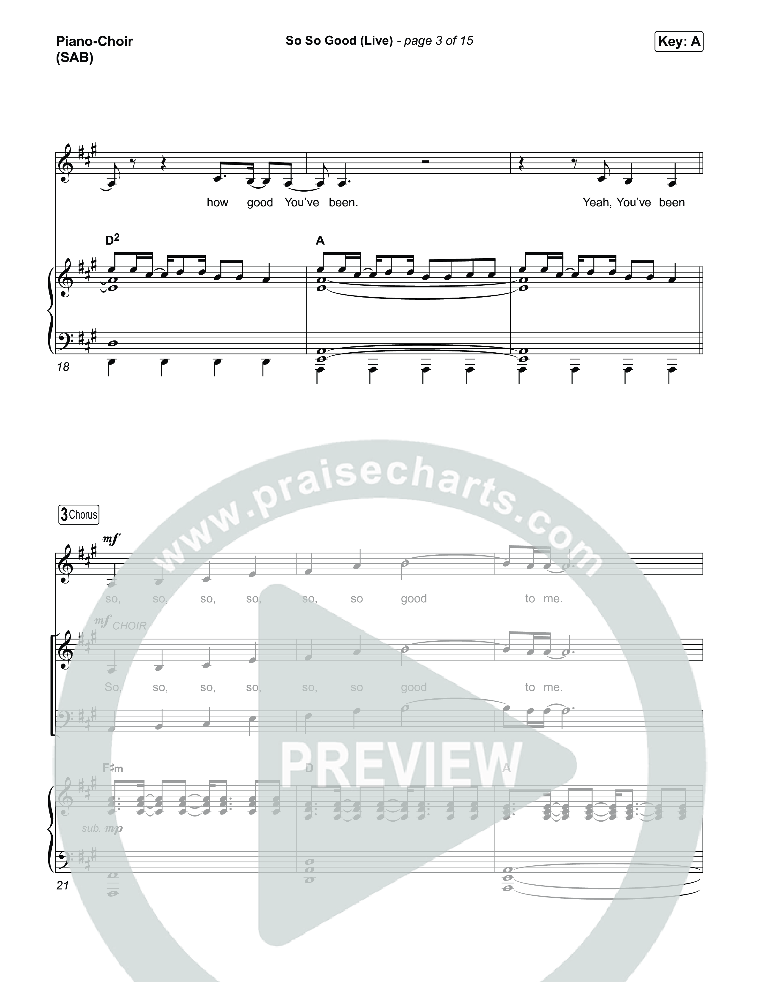 So So Good (Worship Choir/SAB) Piano/Choir (SAB) (Phil Wickham / Brandon Lake / Elevation Worship / Arr. Luke Gambill)