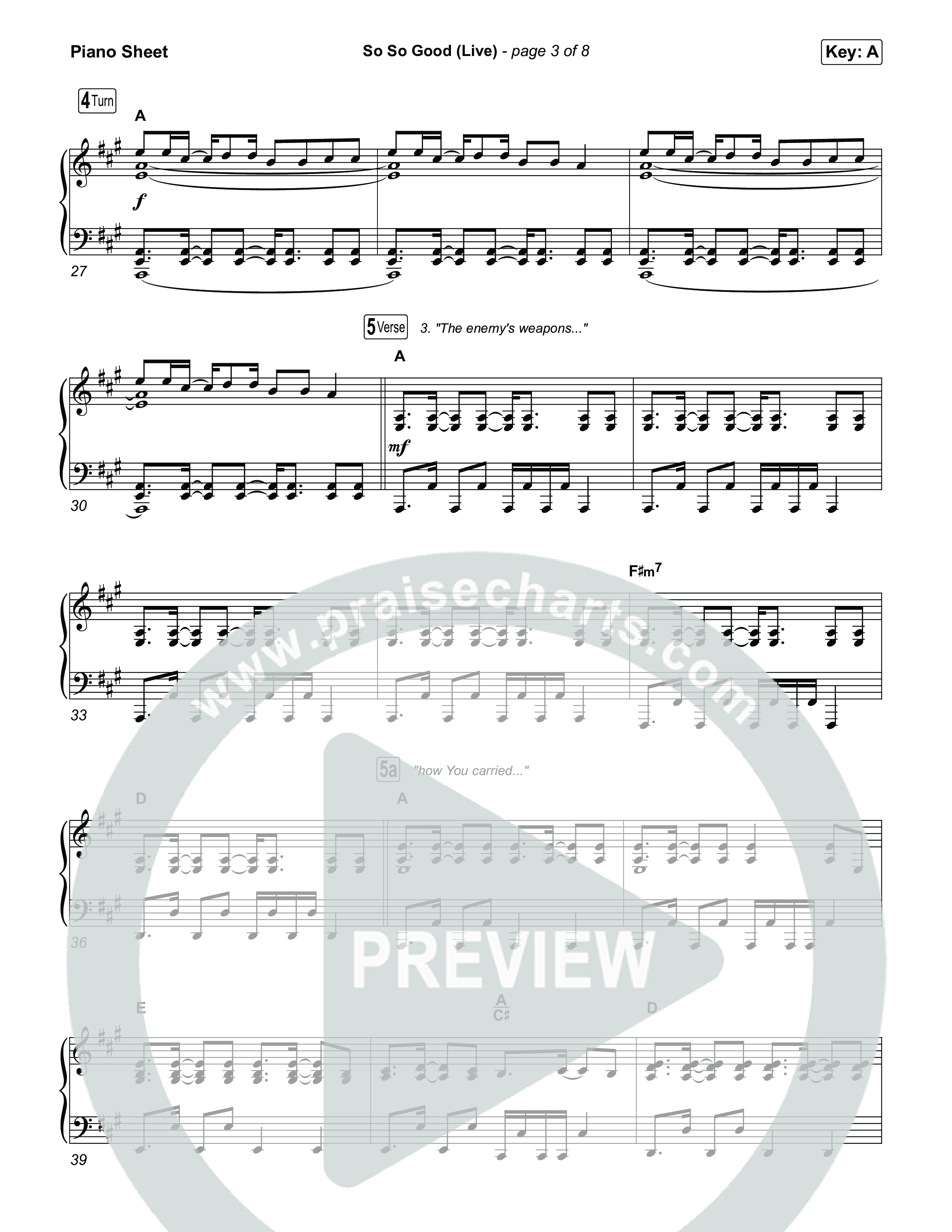 So So Good (Worship Choir/SAB) Piano Sheet (Phil Wickham / Brandon Lake / Elevation Worship / Arr. Luke Gambill)