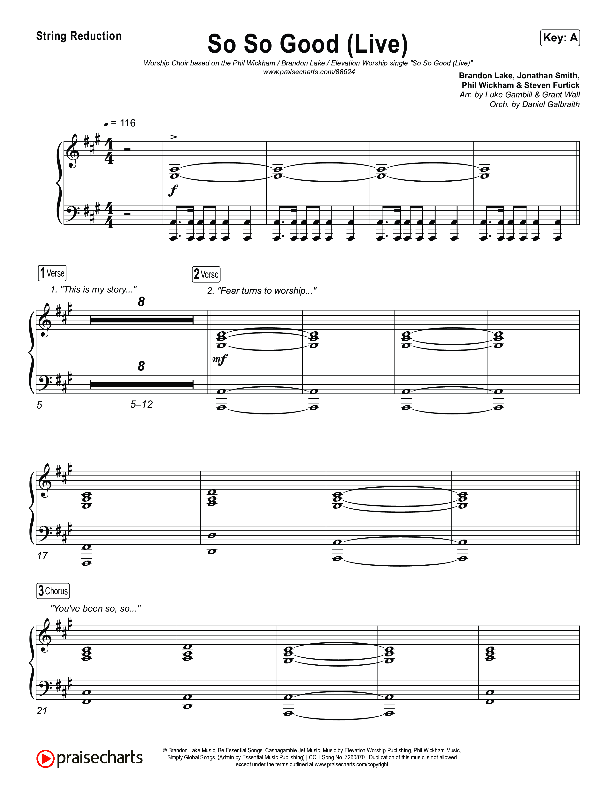 So So Good (Worship Choir/SAB) String Reduction (Phil Wickham / Brandon Lake / Elevation Worship / Arr. Luke Gambill)
