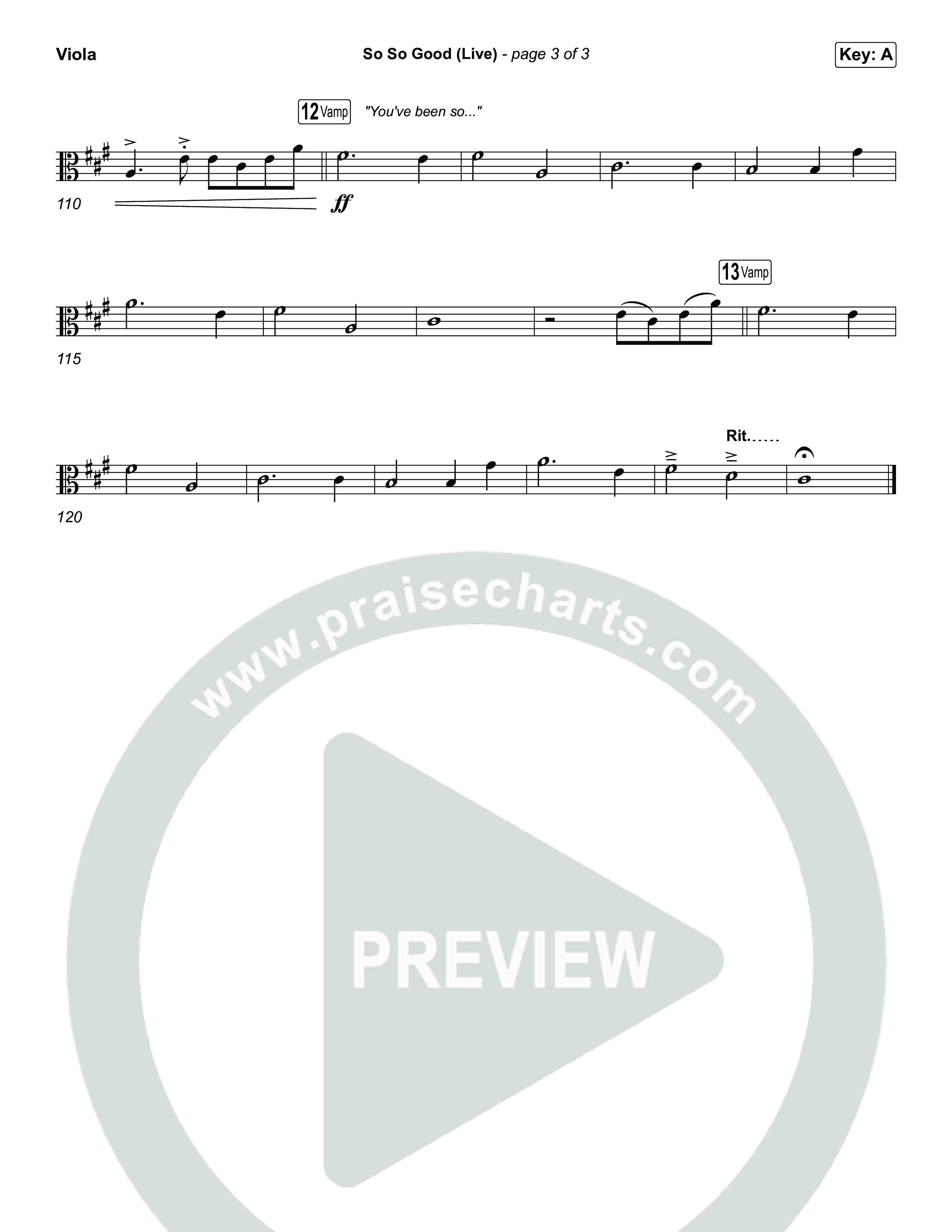 So So Good (Worship Choir/SAB) Viola (Phil Wickham / Brandon Lake / Elevation Worship / Arr. Luke Gambill)