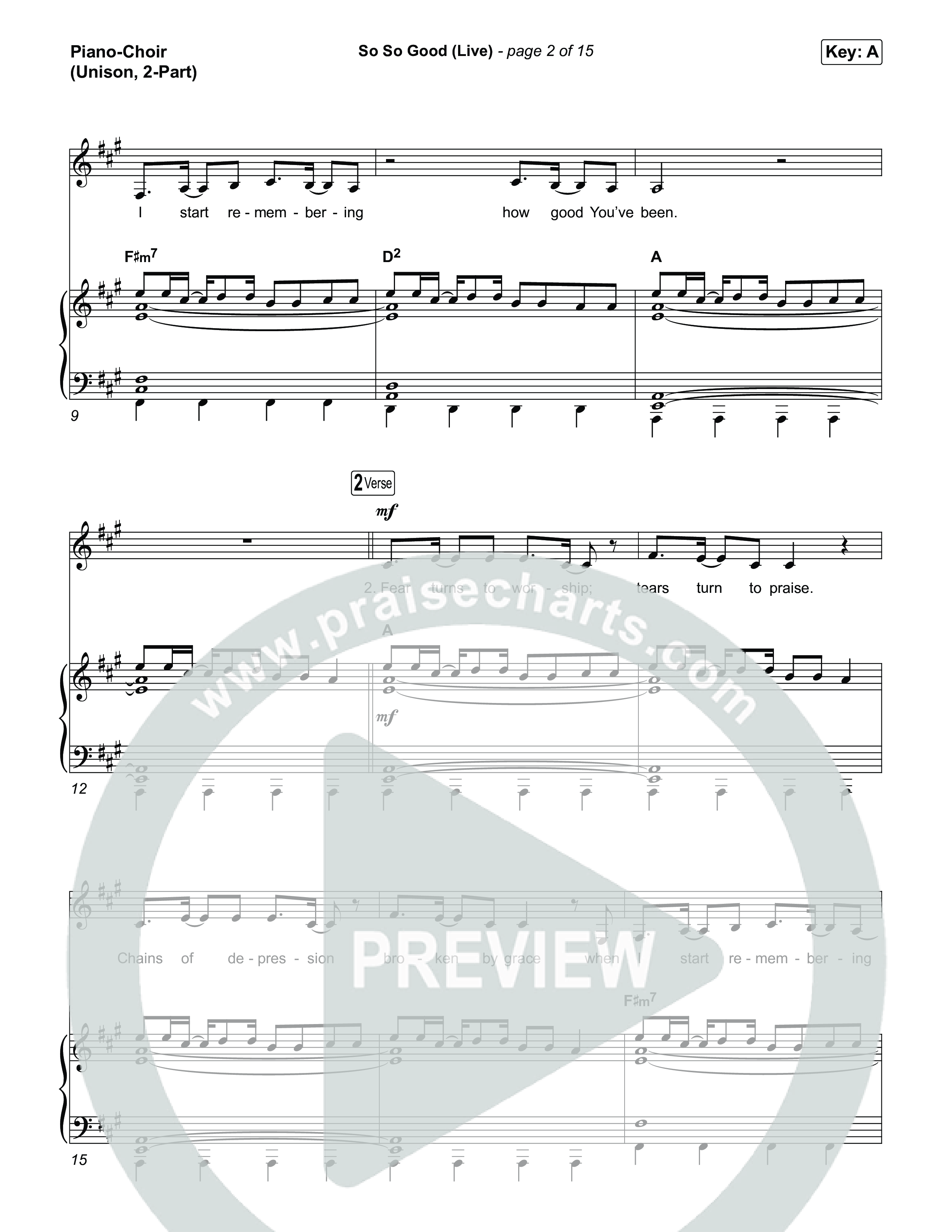 So So Good (Unison/2-Part) Piano/Choir  (Uni/2-Part) (Phil Wickham / Brandon Lake / Elevation Worship / Arr. Luke Gambill)