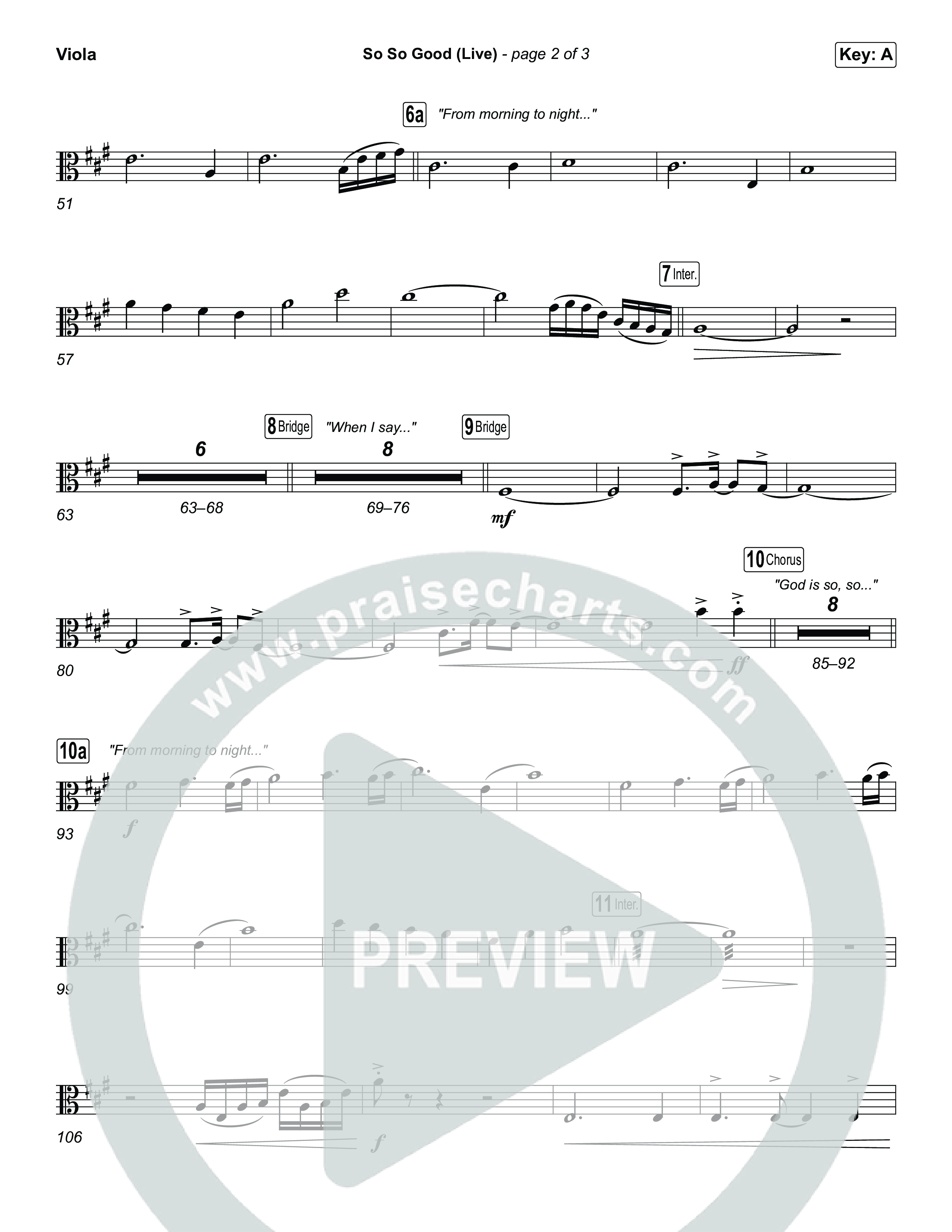 So So Good (Unison/2-Part) Viola (Phil Wickham / Brandon Lake / Elevation Worship / Arr. Luke Gambill)