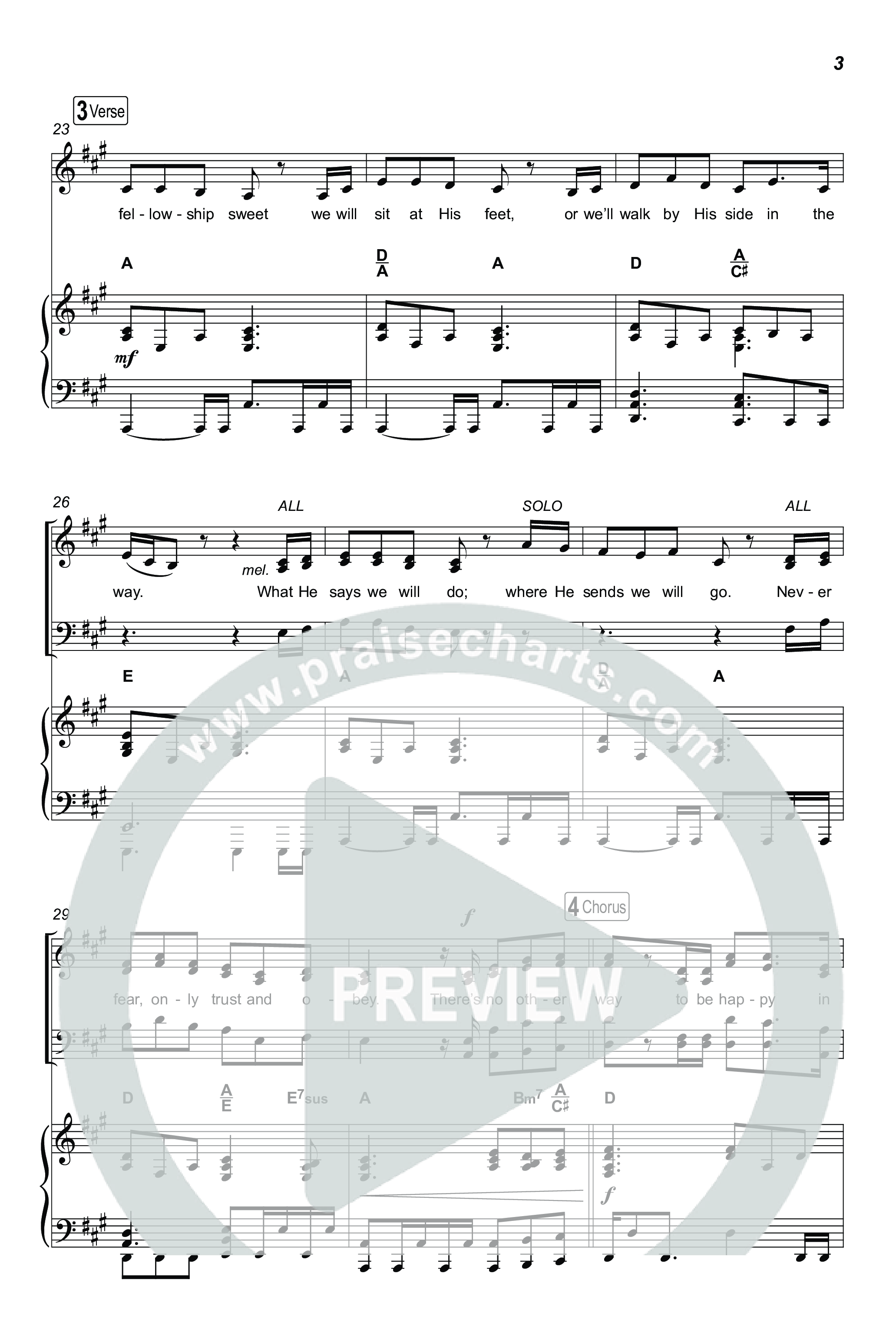Trust And Obey (Choral Anthem SATB) Octavo (SATB & Pno) (CXMMXNS / CAIN)