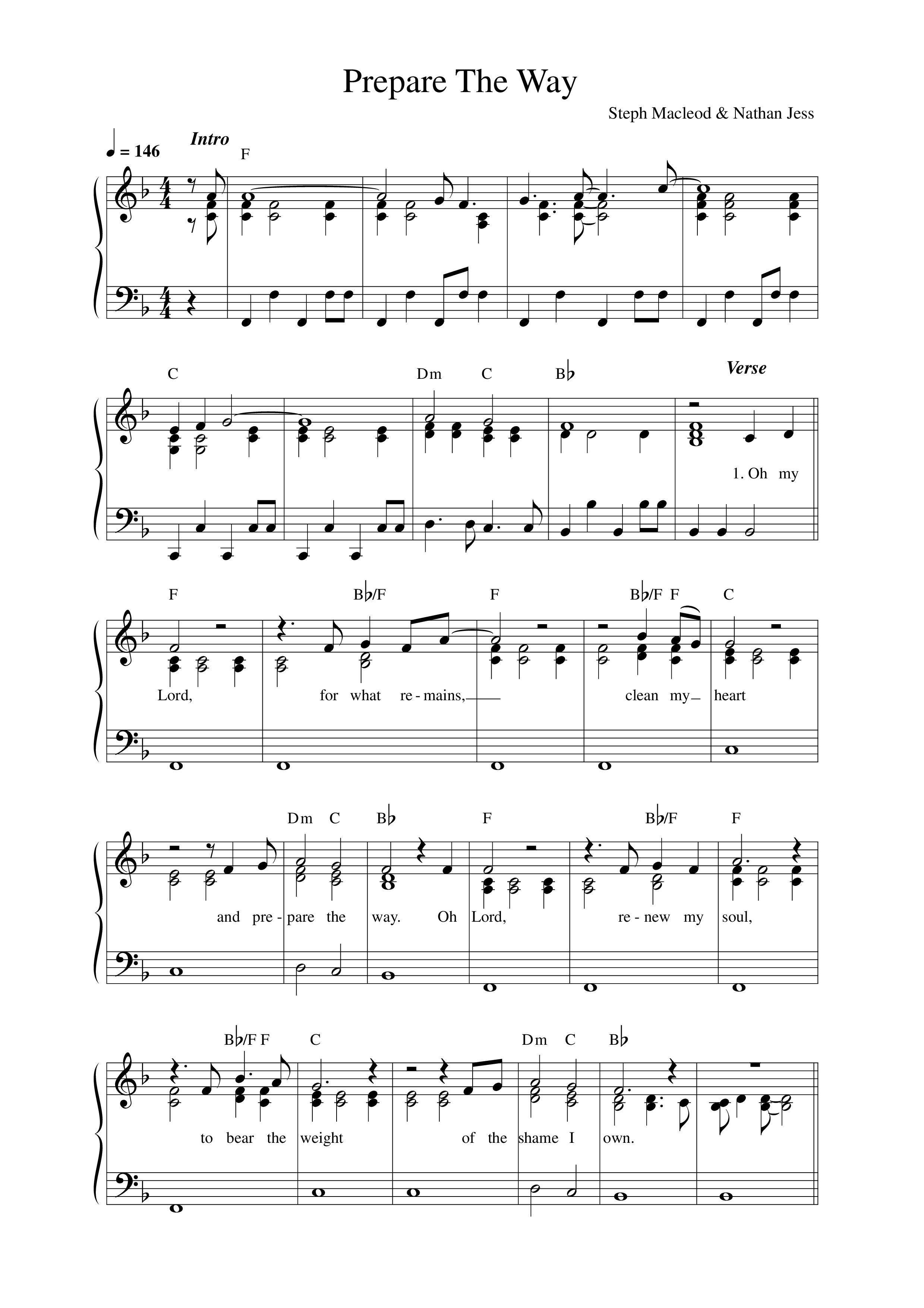 Prepare The Way Lead Sheet Melody (Steph Macleod)