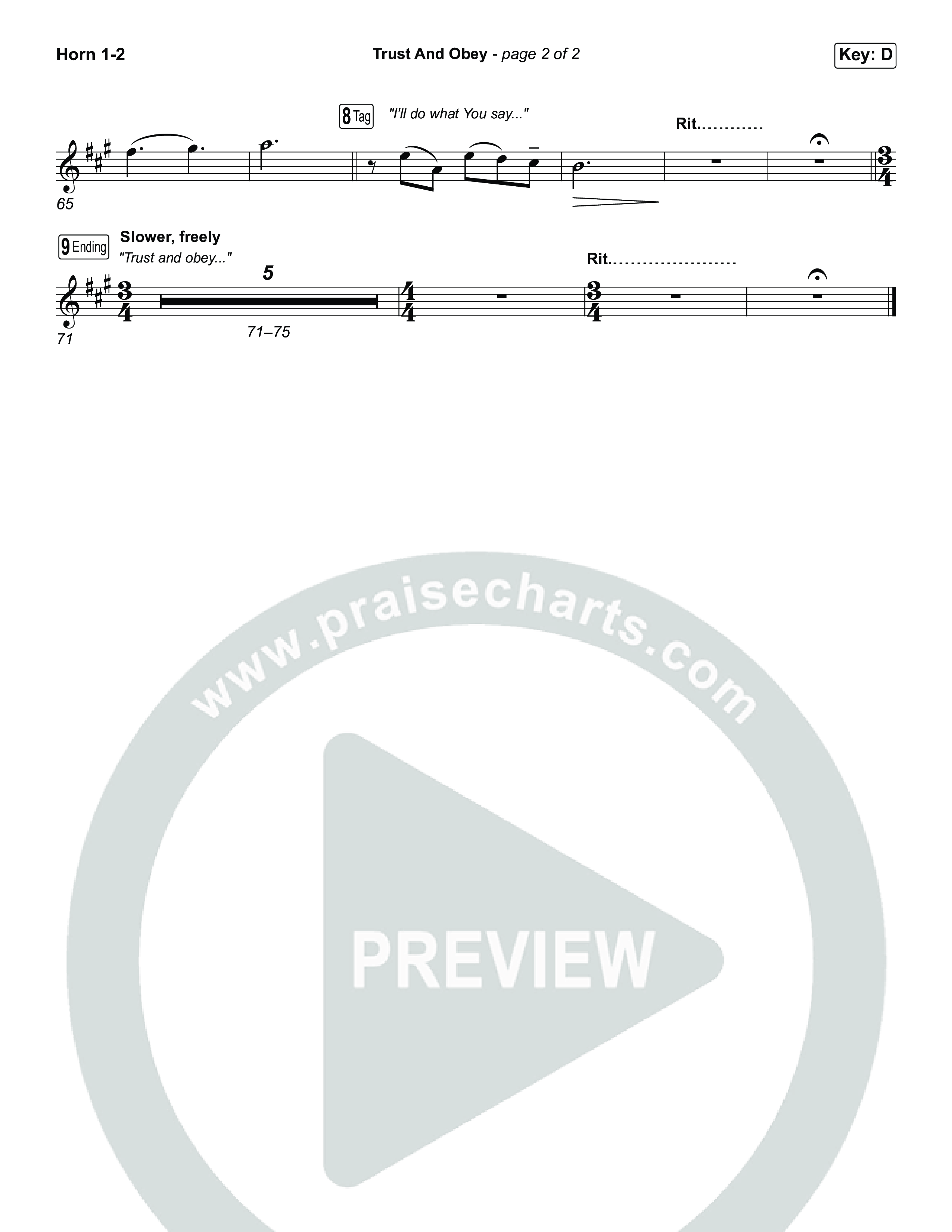 Trust And Obey (Worship Choir/SAB) Brass Pack (CXMMXNS / CAIN / Arr. Luke Gambill)