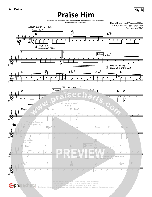 Praise Him Rhythm Chart (Gateway Worship)