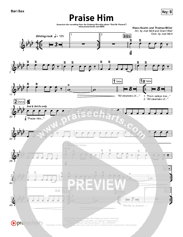 Praise Him Bari Sax (Gateway Worship)