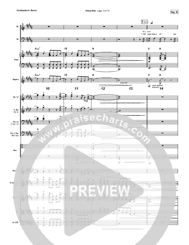 Praise Him Conductor's Score (Gateway Worship)