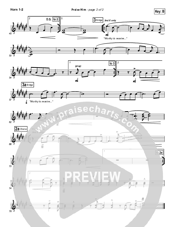 Praise Him French Horn 1/2 (Gateway Worship)