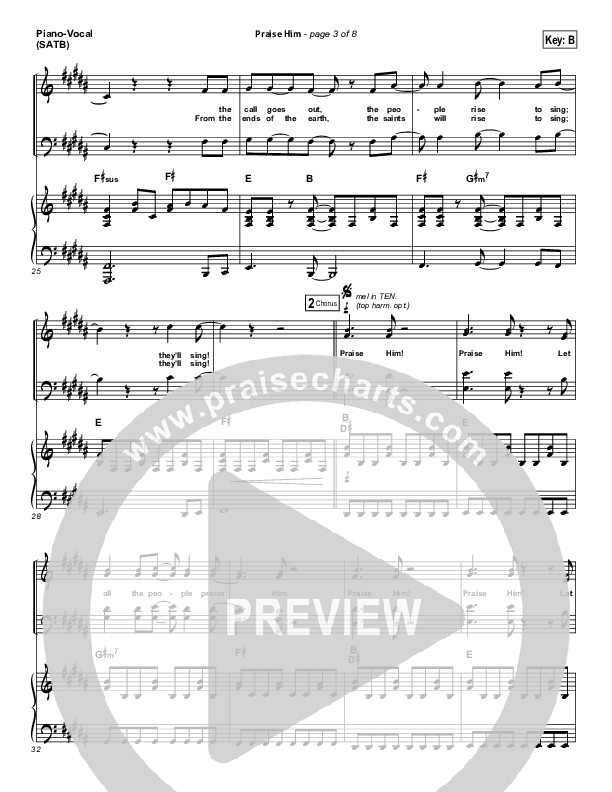 Praise Him Piano/Vocal (SATB) (Gateway Worship)