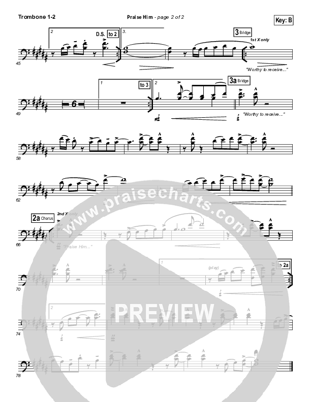 Praise Him Trombone 1/2 (Gateway Worship)