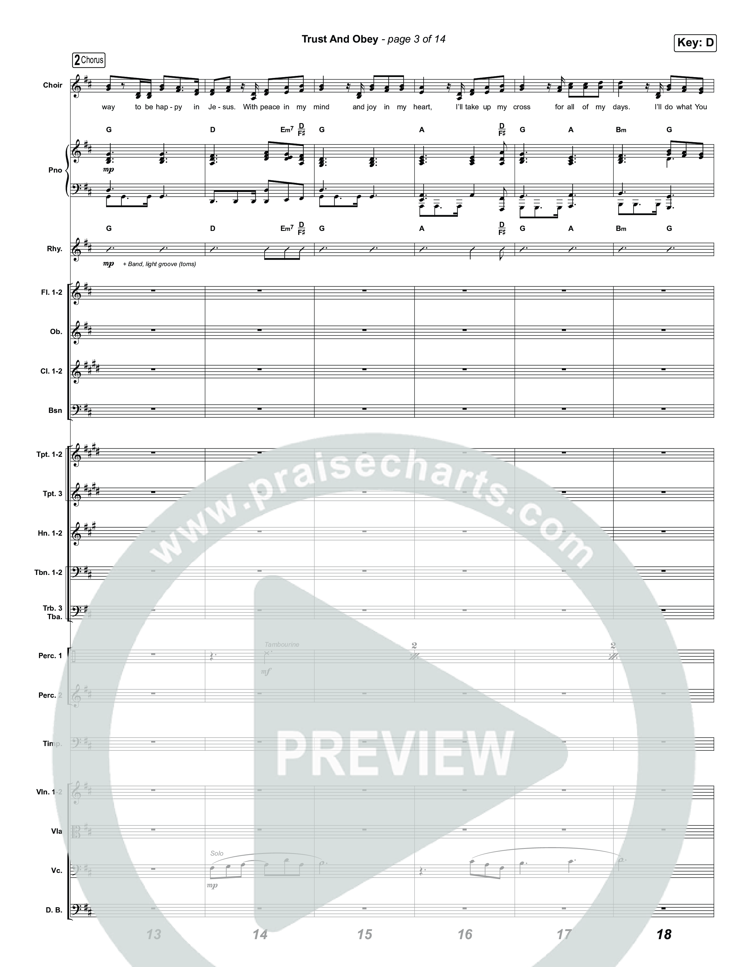 Trust And Obey (Unison/2-Part) Orchestration (CXMMXNS / CAIN / Arr. Luke Gambill)