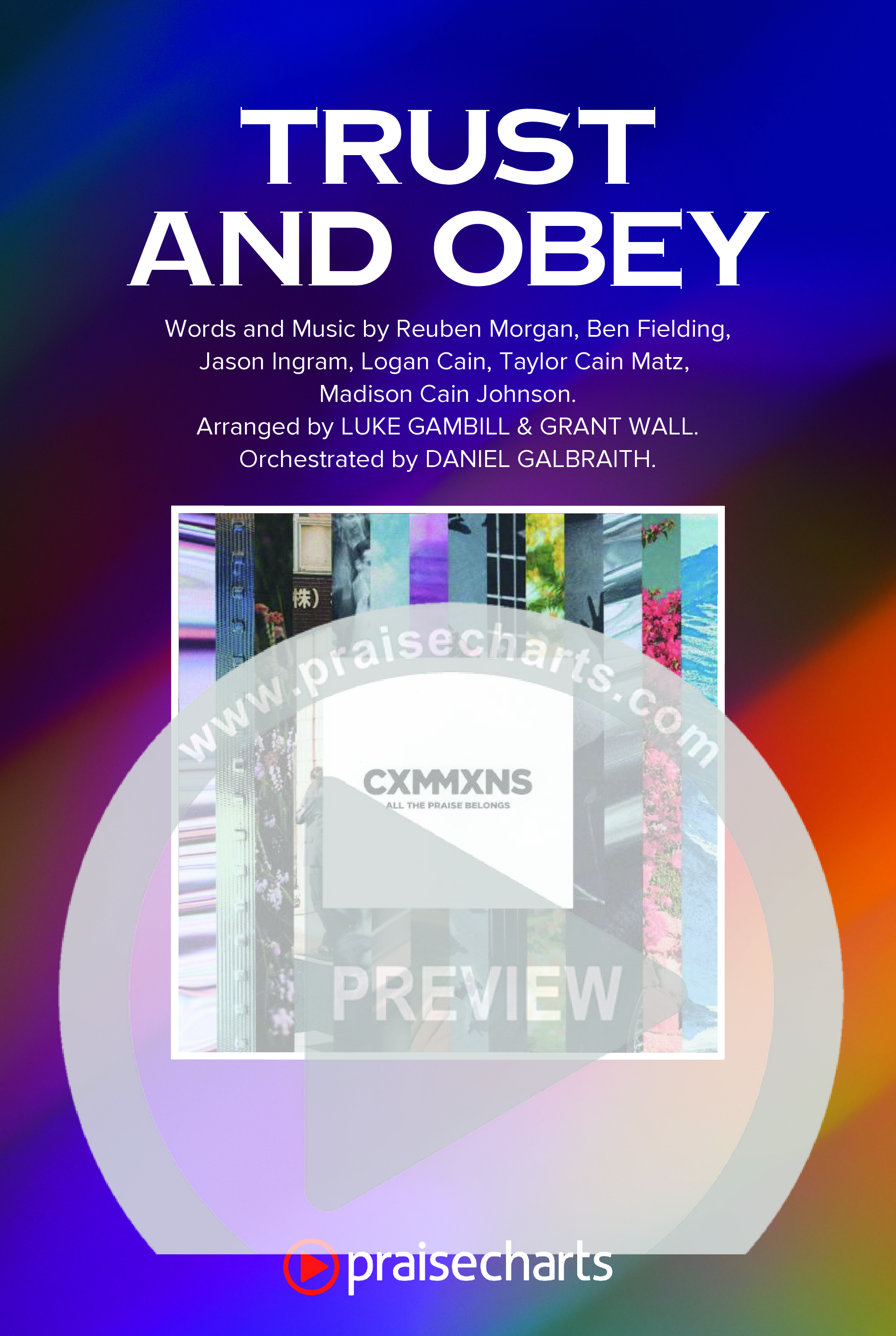 Trust And Obey (Unison/2-Part) Octavo Cover Sheet (CXMMXNS / CAIN / Arr. Luke Gambill)