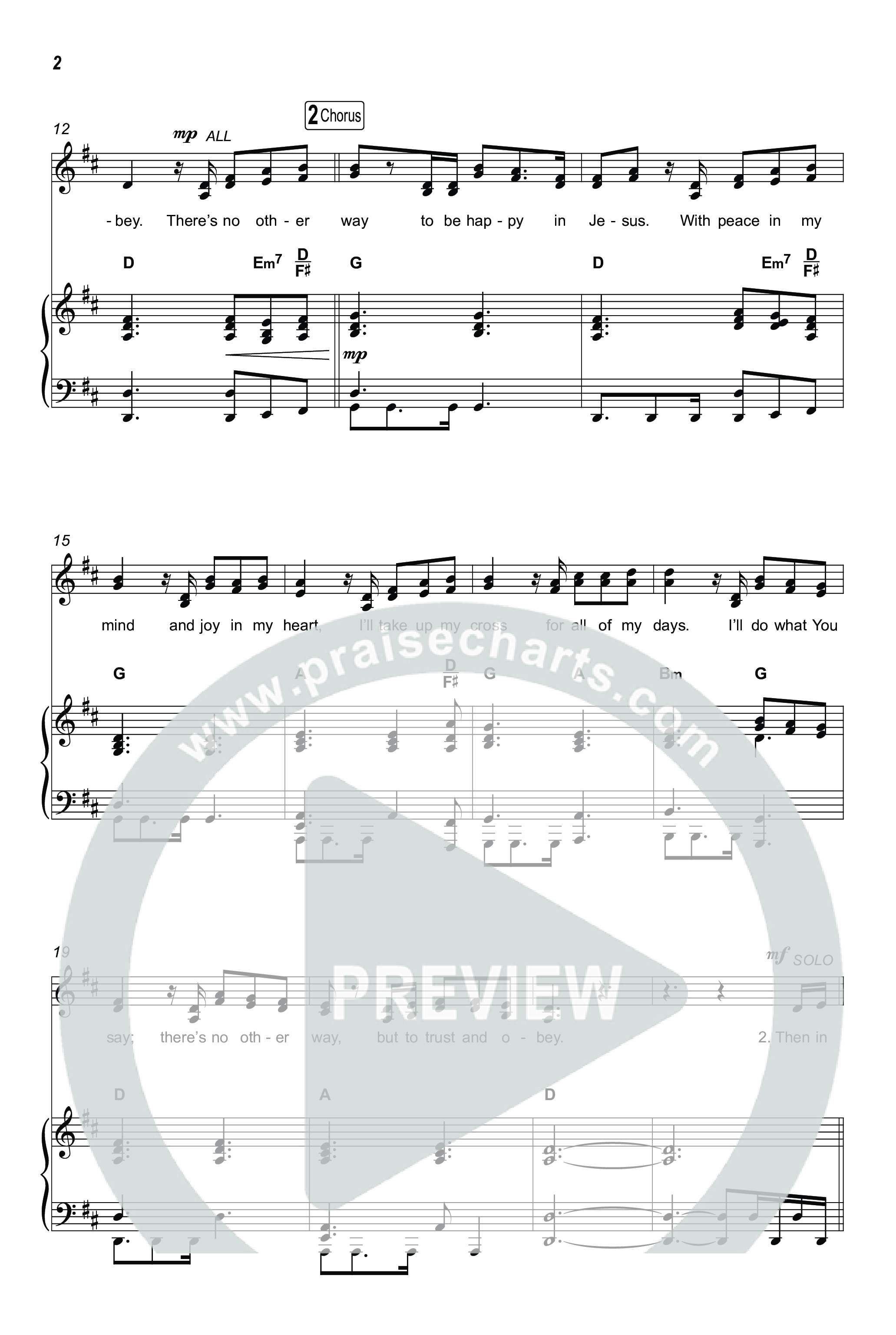 Trust And Obey (Unison/2-Part) Octavo (Uni/2-Part & Pno) (CXMMXNS / CAIN / Arr. Luke Gambill)