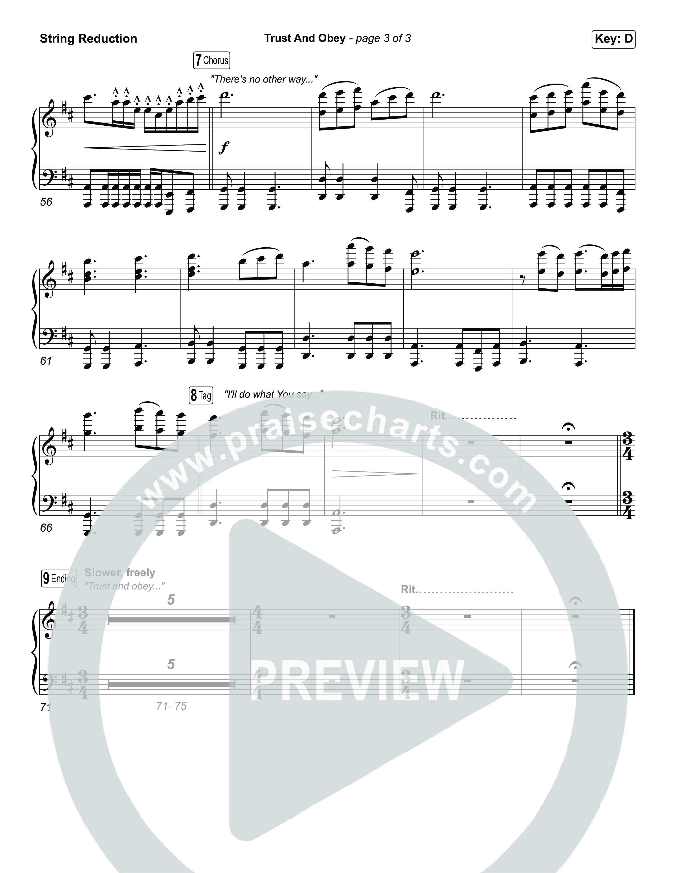 Trust And Obey (Unison/2-Part) String Reduction (CXMMXNS / CAIN / Arr. Luke Gambill)