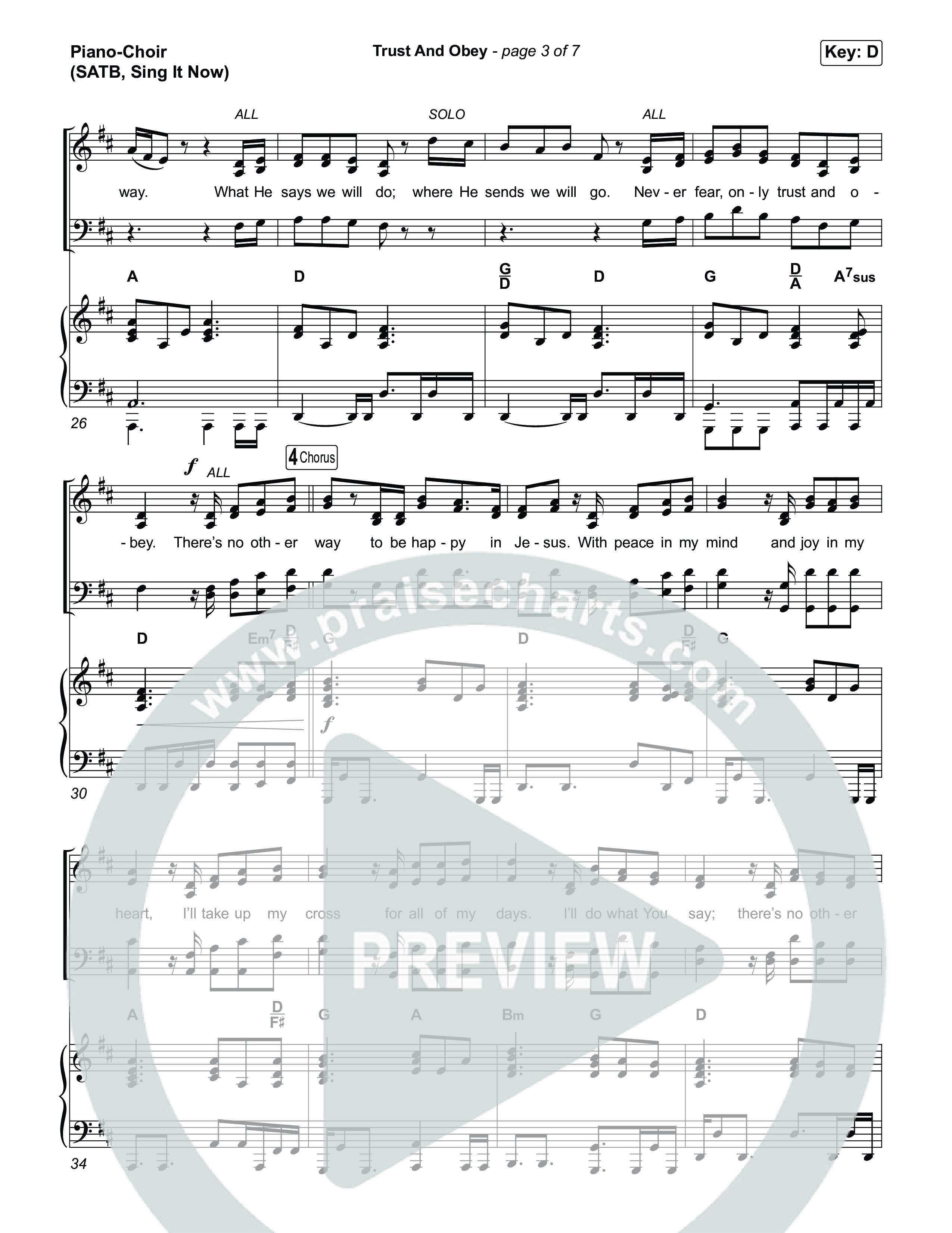 Trust And Obey (Sing It Now) Piano/Choir (SATB) (CXMMXNS / CAIN / Arr. Luke Gambill)