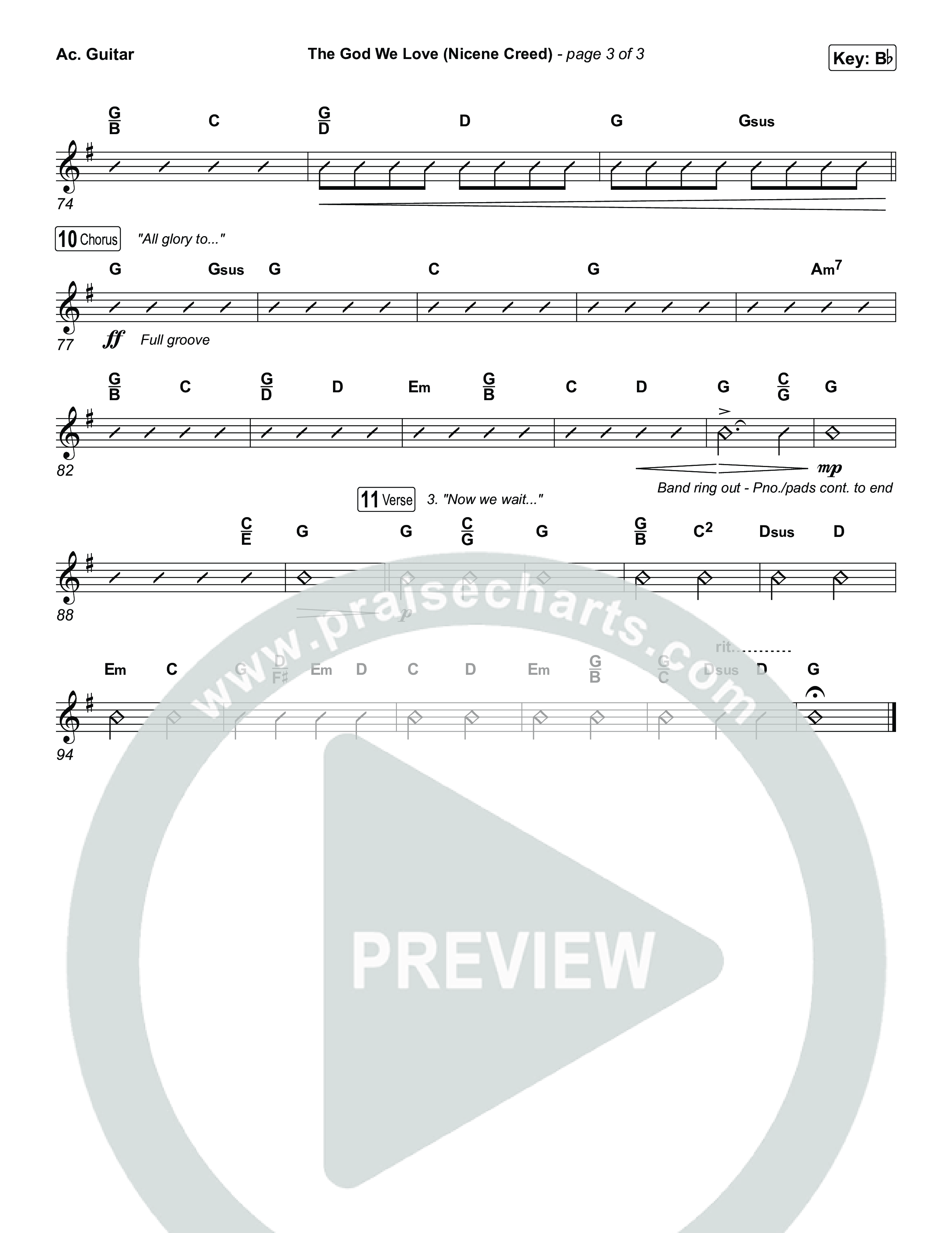 The God We Love (Nicene Creed) Acoustic Guitar (CityAlight / Matt Redman)