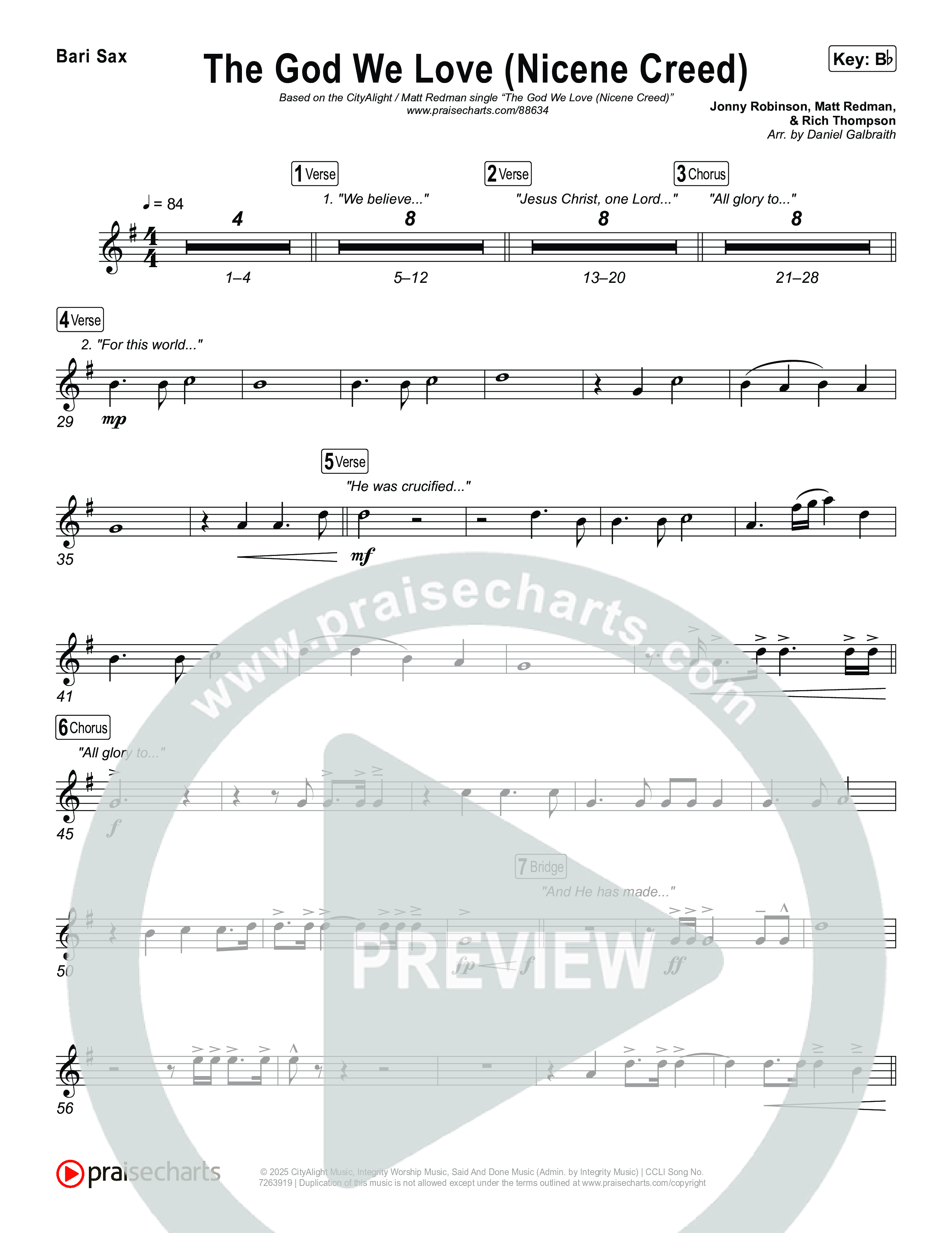 The God We Love (Nicene Creed) Bari Sax (CityAlight / Matt Redman)