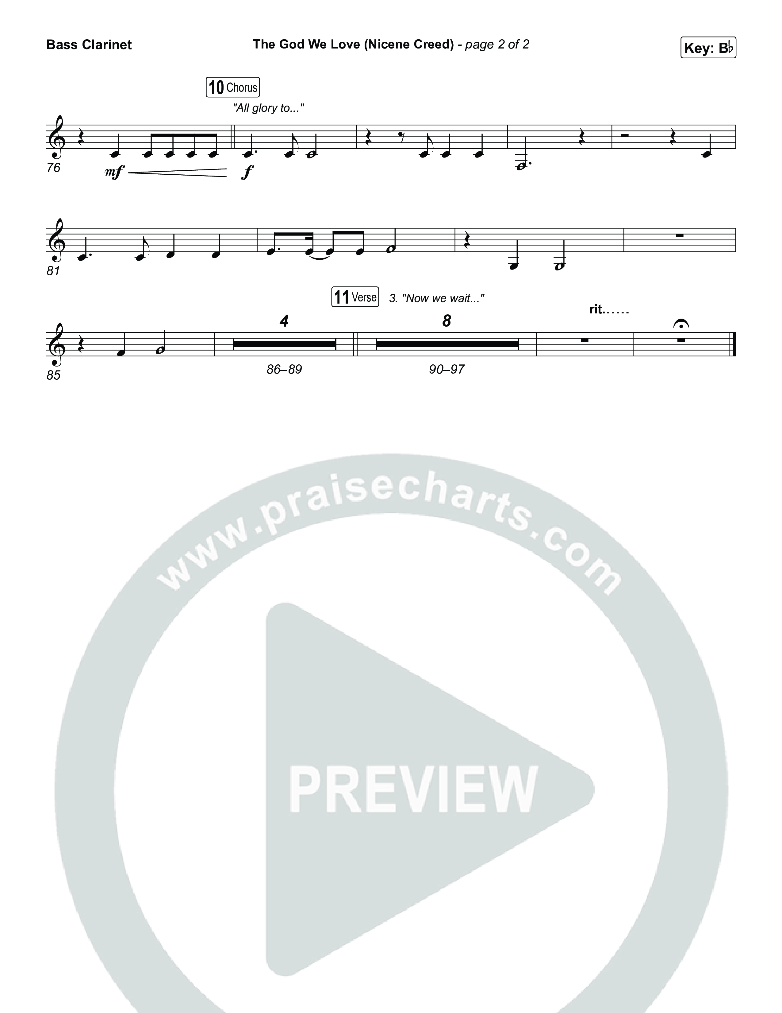 The God We Love (Nicene Creed) Bass Clarinet (CityAlight / Matt Redman)