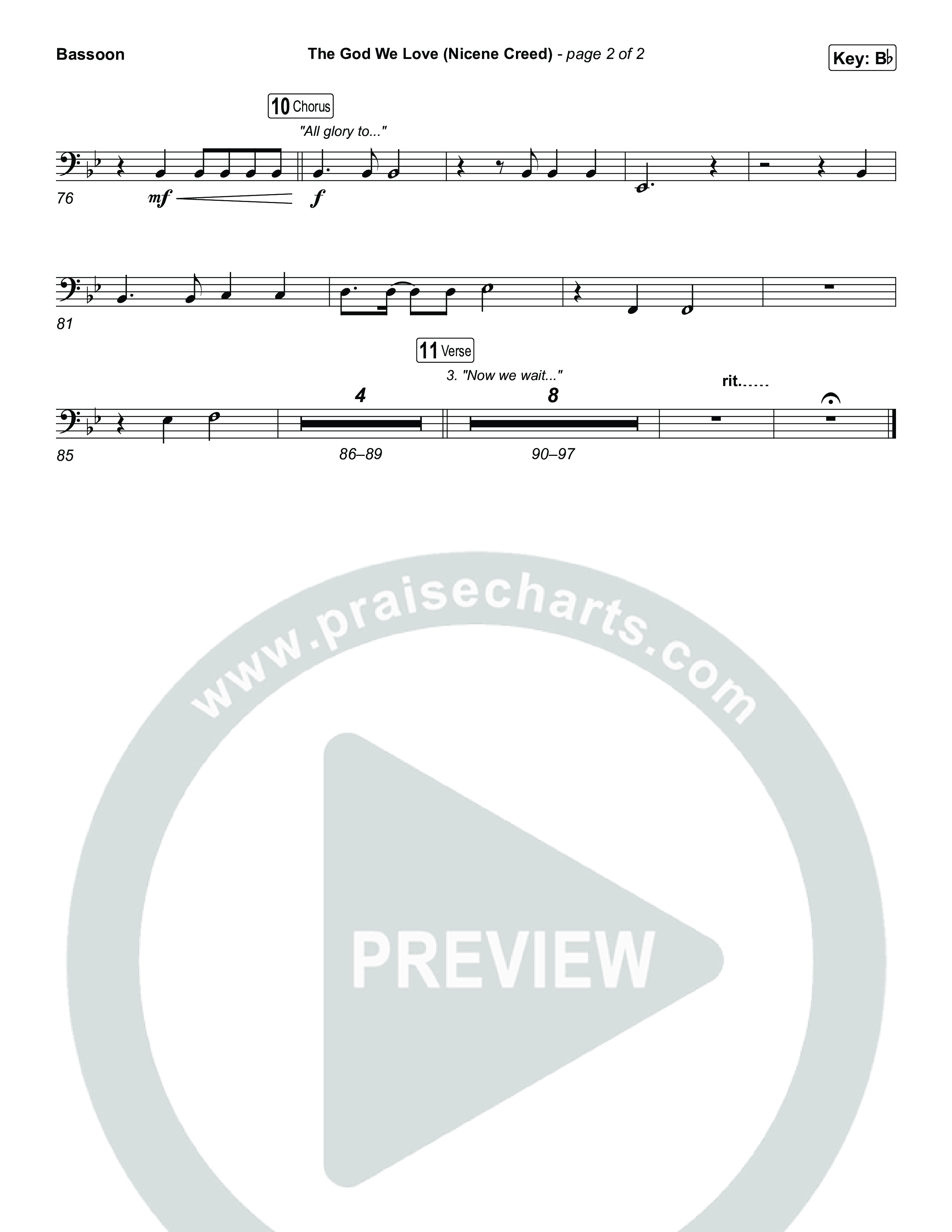 The God We Love (Nicene Creed) Bassoon (CityAlight / Matt Redman)