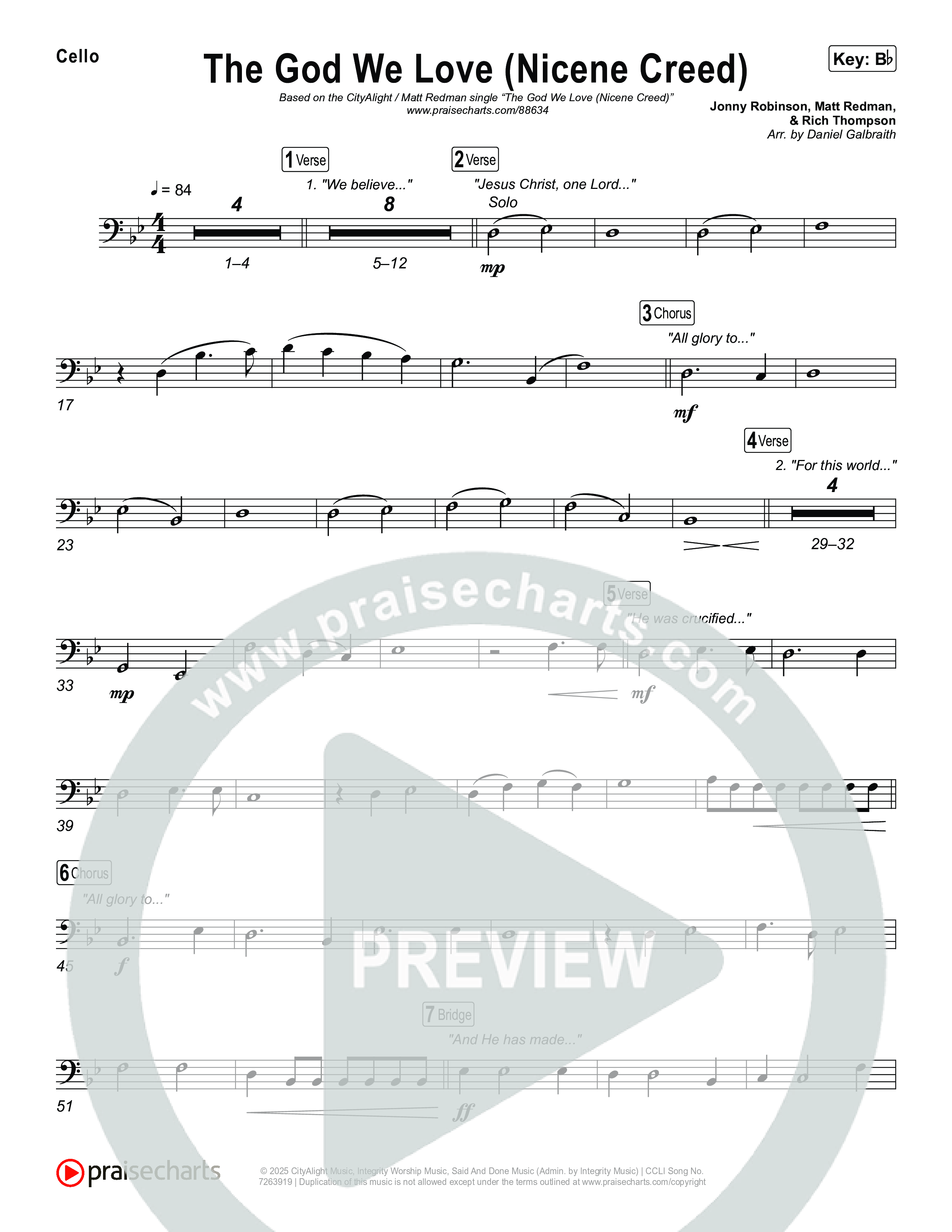 The God We Love (Nicene Creed) Cello (CityAlight / Matt Redman)