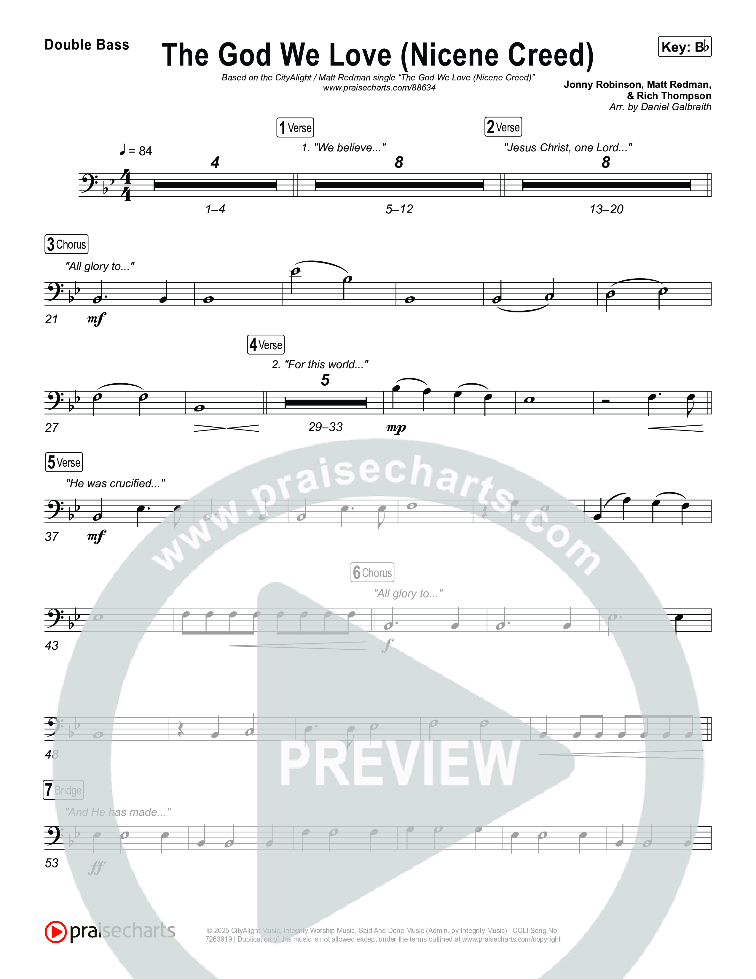 The God We Love (Nicene Creed) String Bass (CityAlight / Matt Redman)