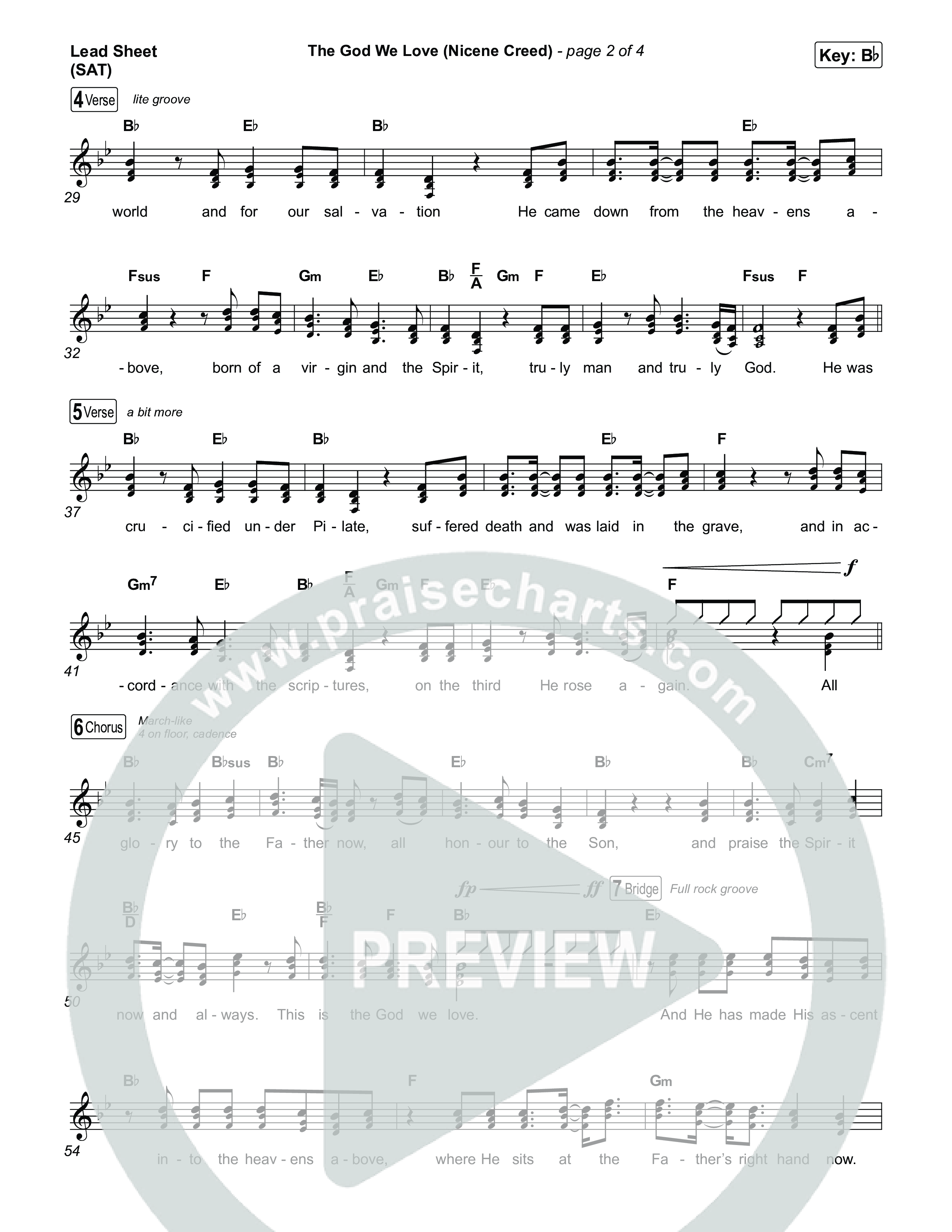 The God We Love (Nicene Creed) Lead Sheet (SAT) (CityAlight / Matt Redman)