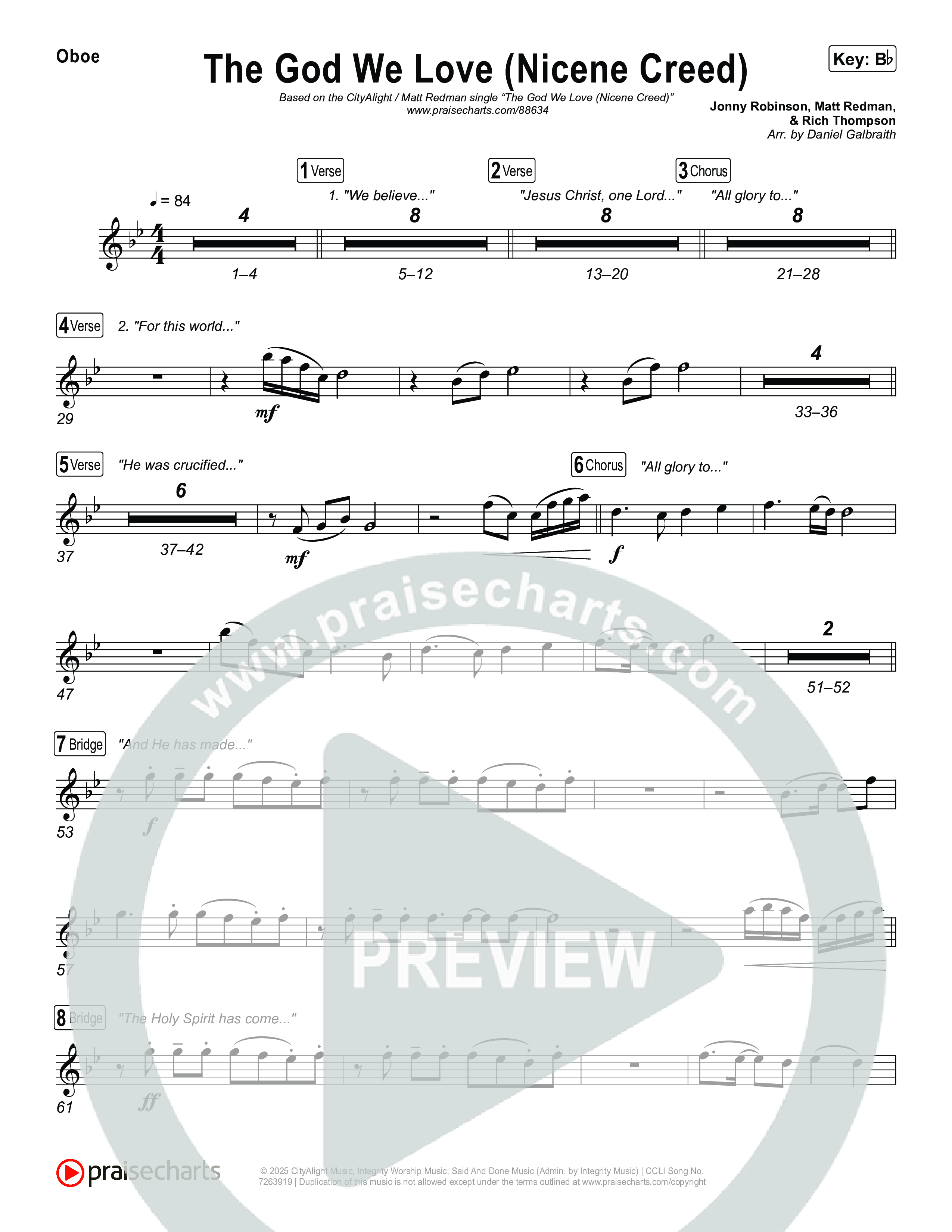 The God We Love (Nicene Creed) Oboe (CityAlight / Matt Redman)