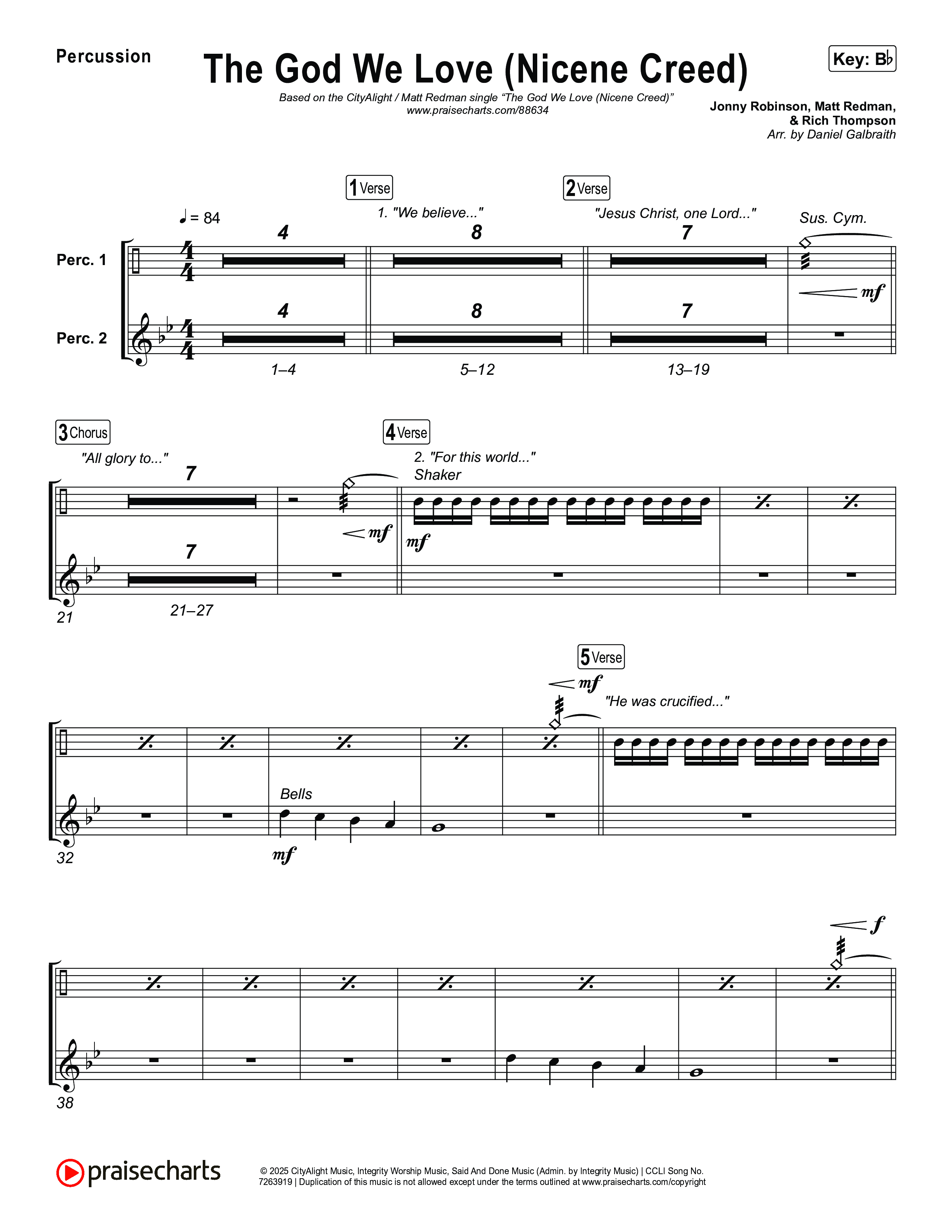 The God We Love (Nicene Creed) Percussion (CityAlight / Matt Redman)