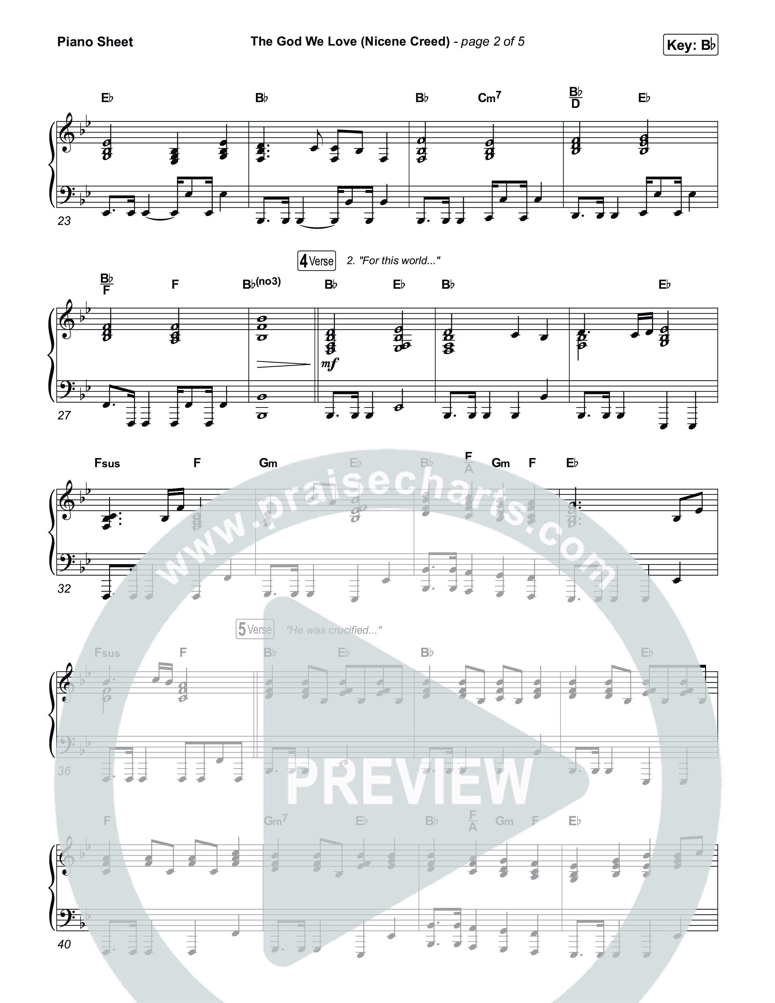 The God We Love (Nicene Creed) Piano Sheet (CityAlight / Matt Redman)