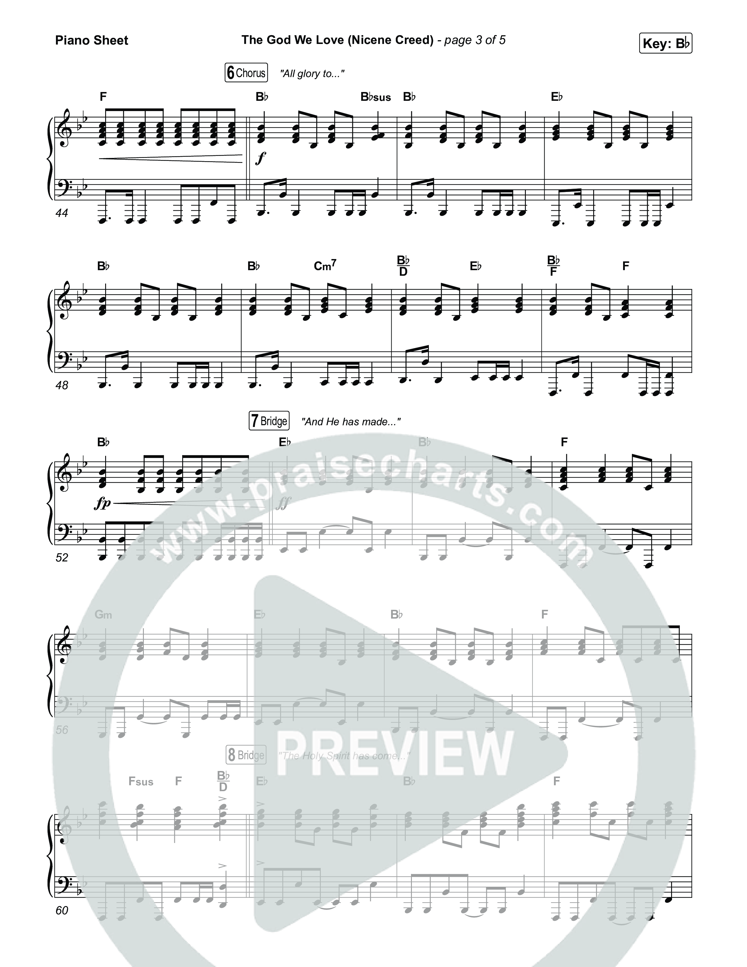 The God We Love (Nicene Creed) Piano Sheet (CityAlight / Matt Redman)