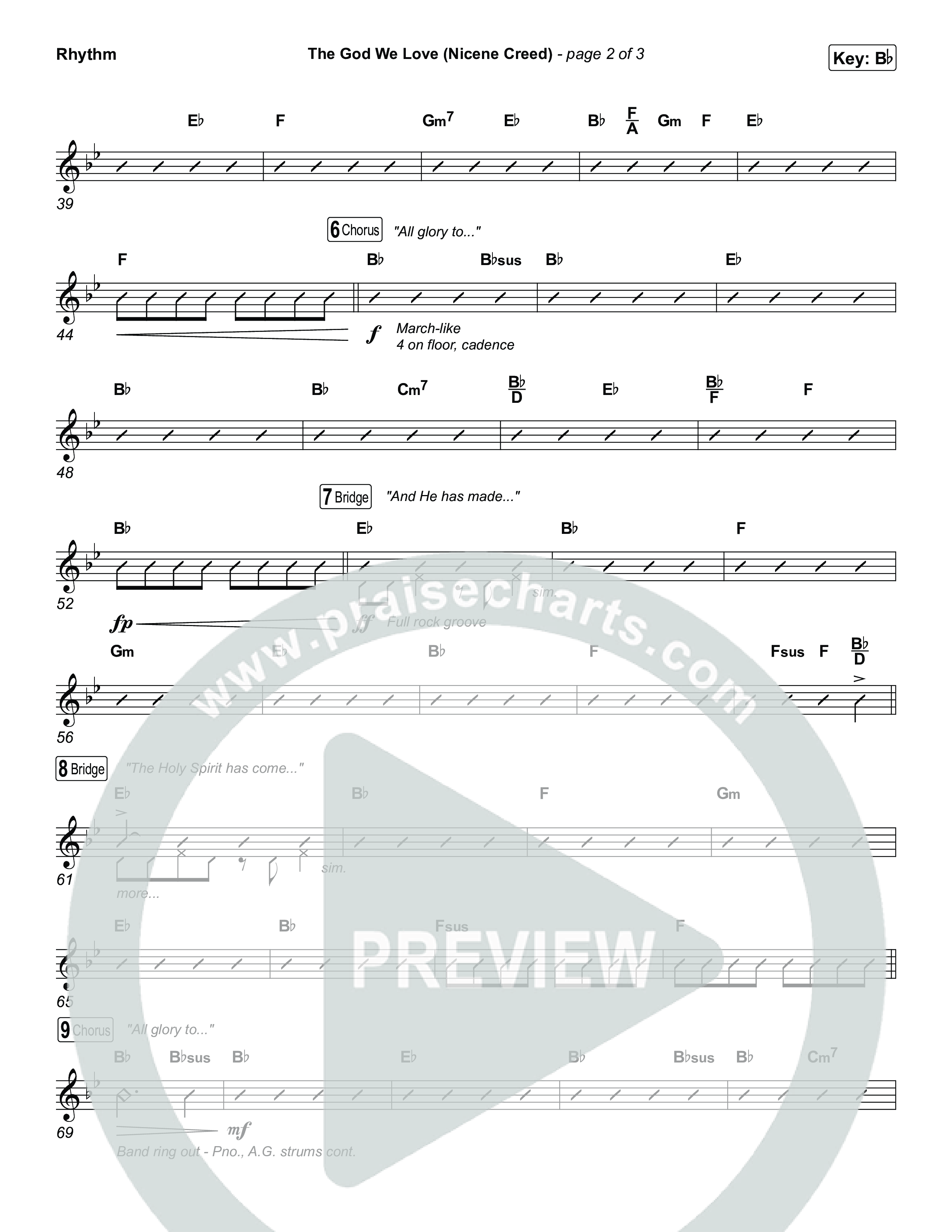 The God We Love (Nicene Creed) Rhythm Chart (CityAlight / Matt Redman)