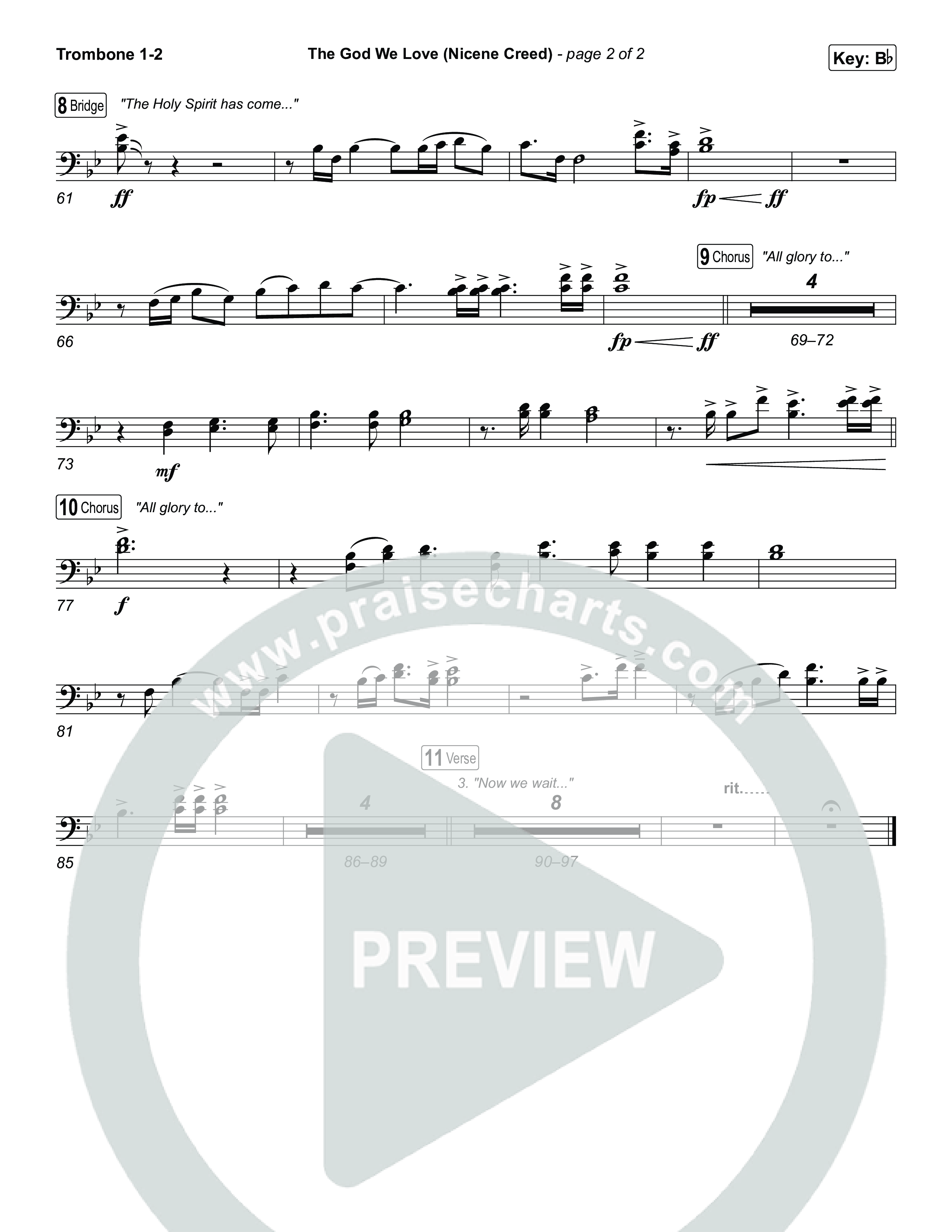 The God We Love (Nicene Creed) Trombone 1/2 (CityAlight / Matt Redman)