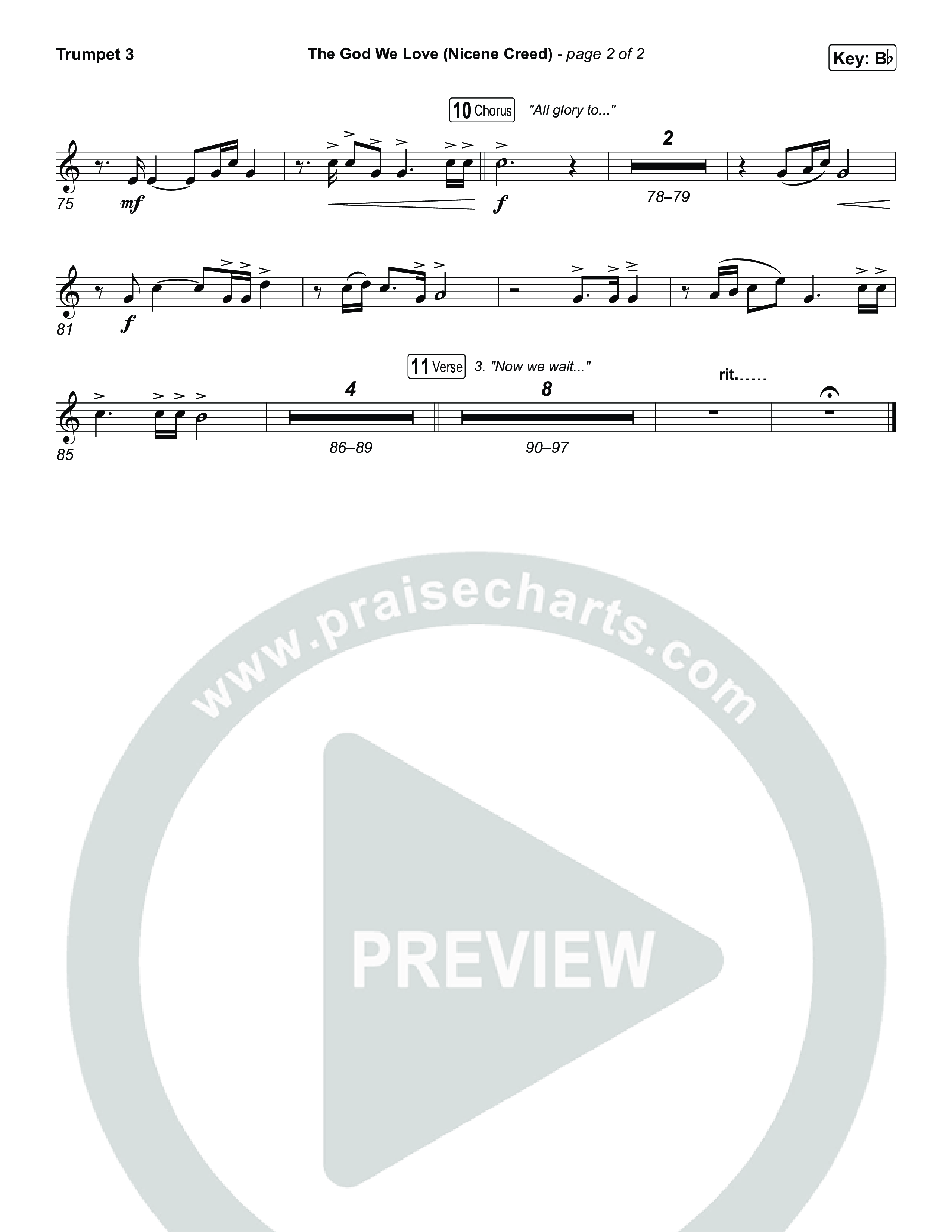 The God We Love (Nicene Creed) Trumpet 3 (CityAlight / Matt Redman)