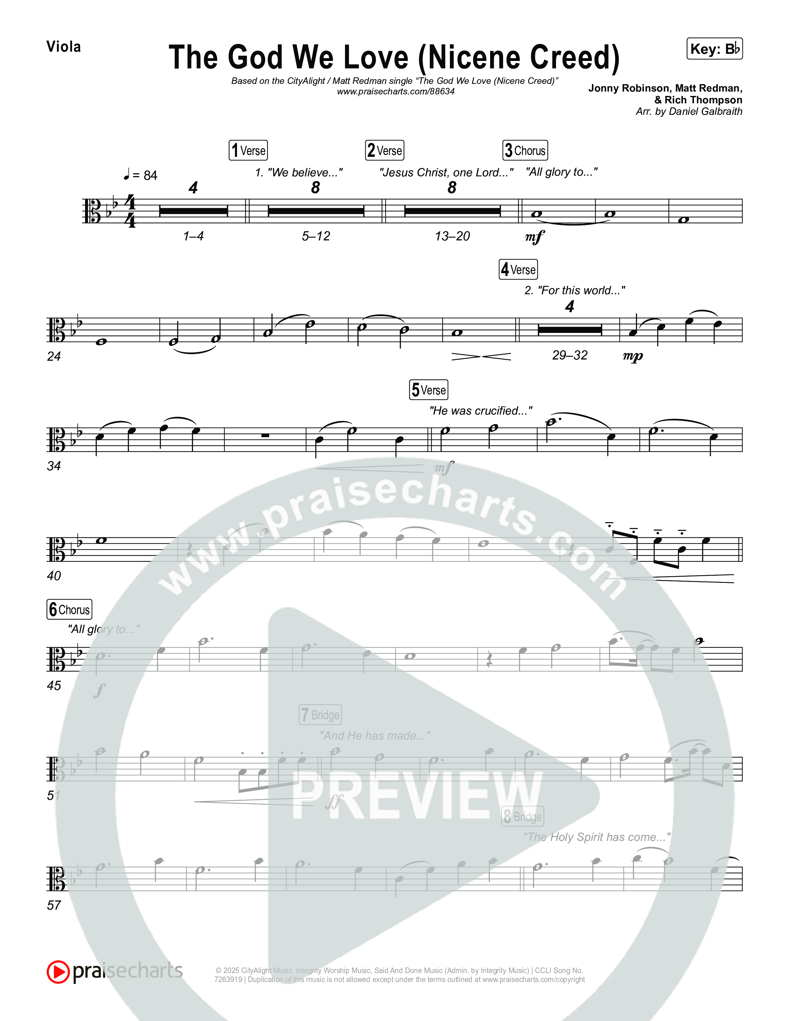 The God We Love (Nicene Creed) Viola (CityAlight / Matt Redman)
