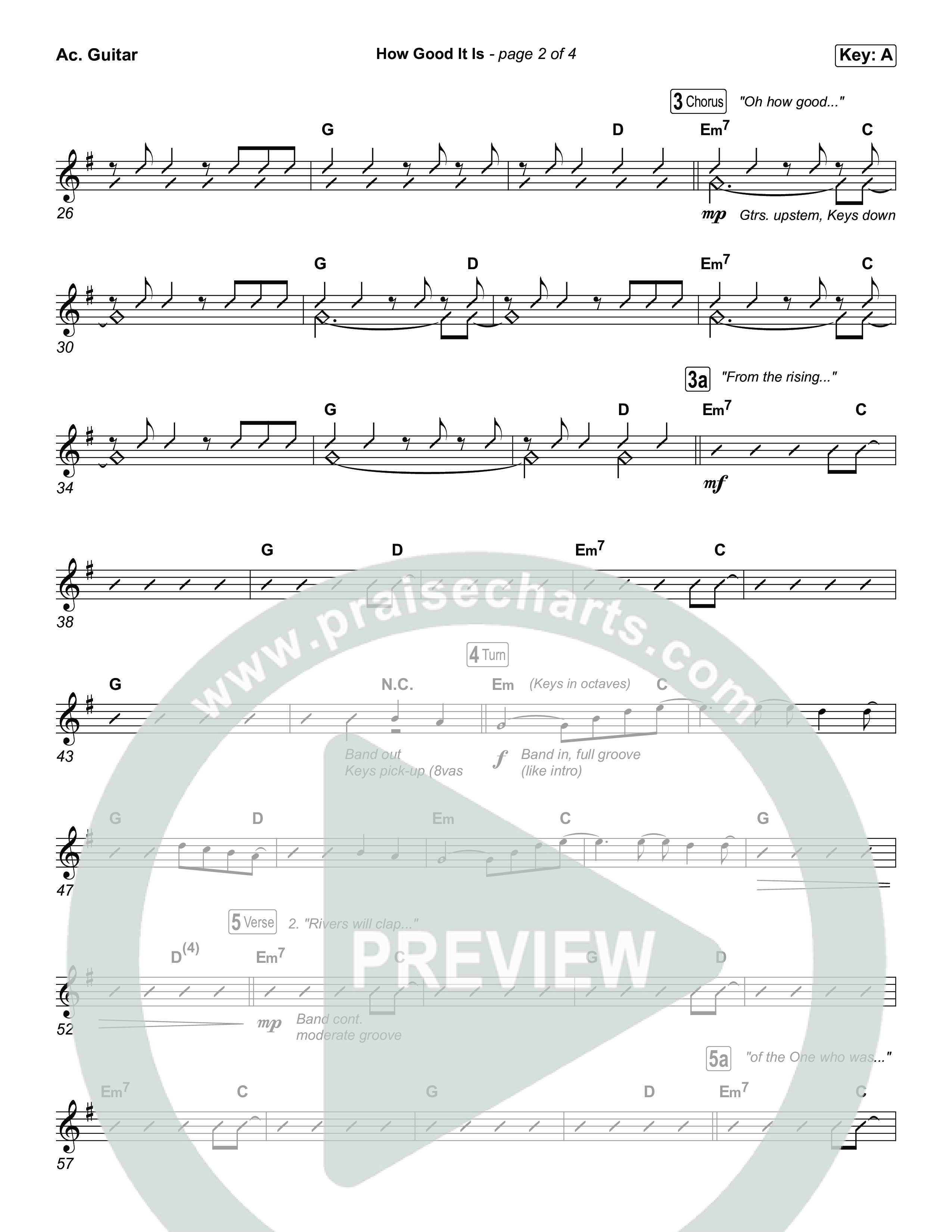 How Good It Is (Choral Anthem SATB) Acoustic Guitar (Chris Tomlin)