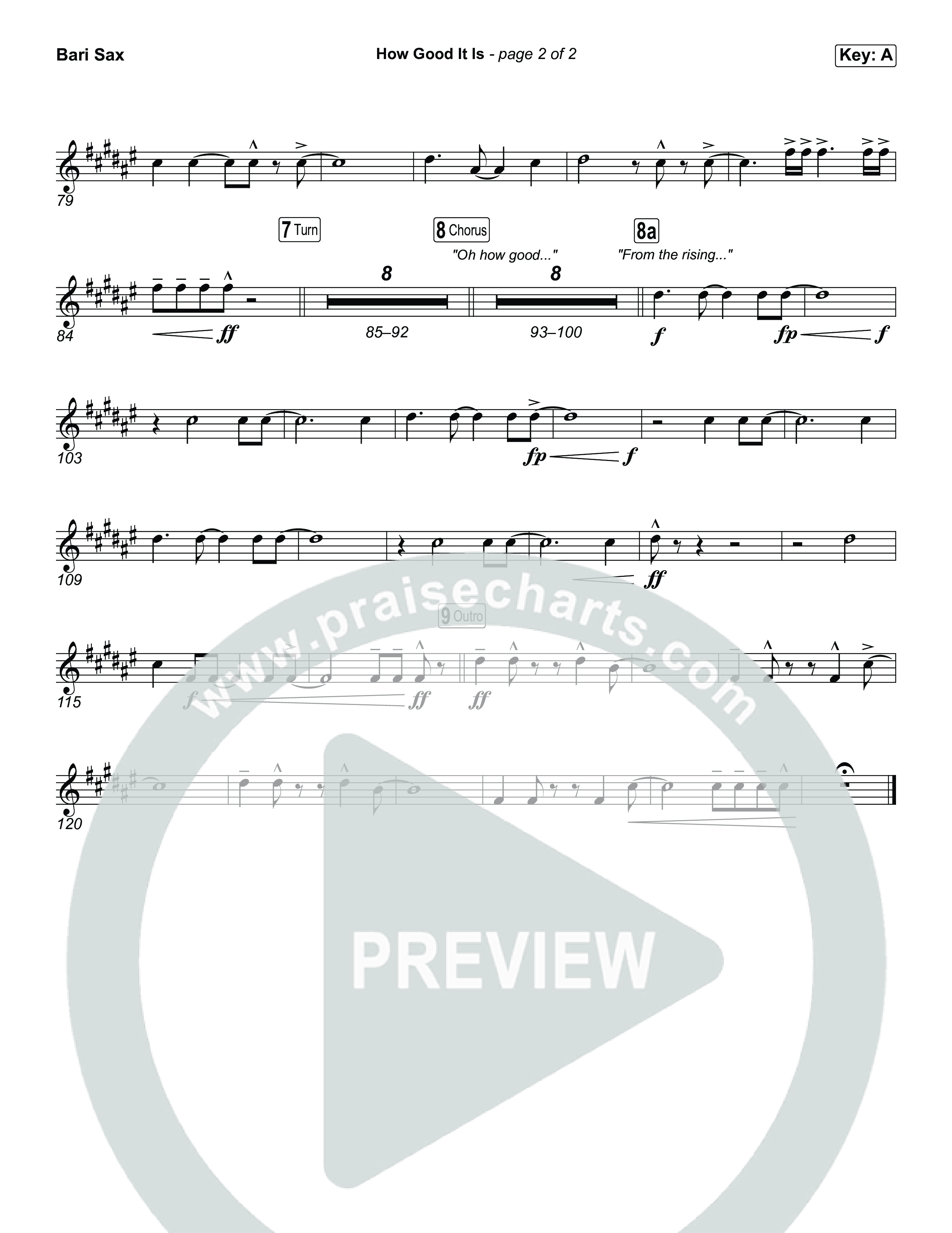 How Good It Is (Choral Anthem SATB) Bari Sax (Chris Tomlin)