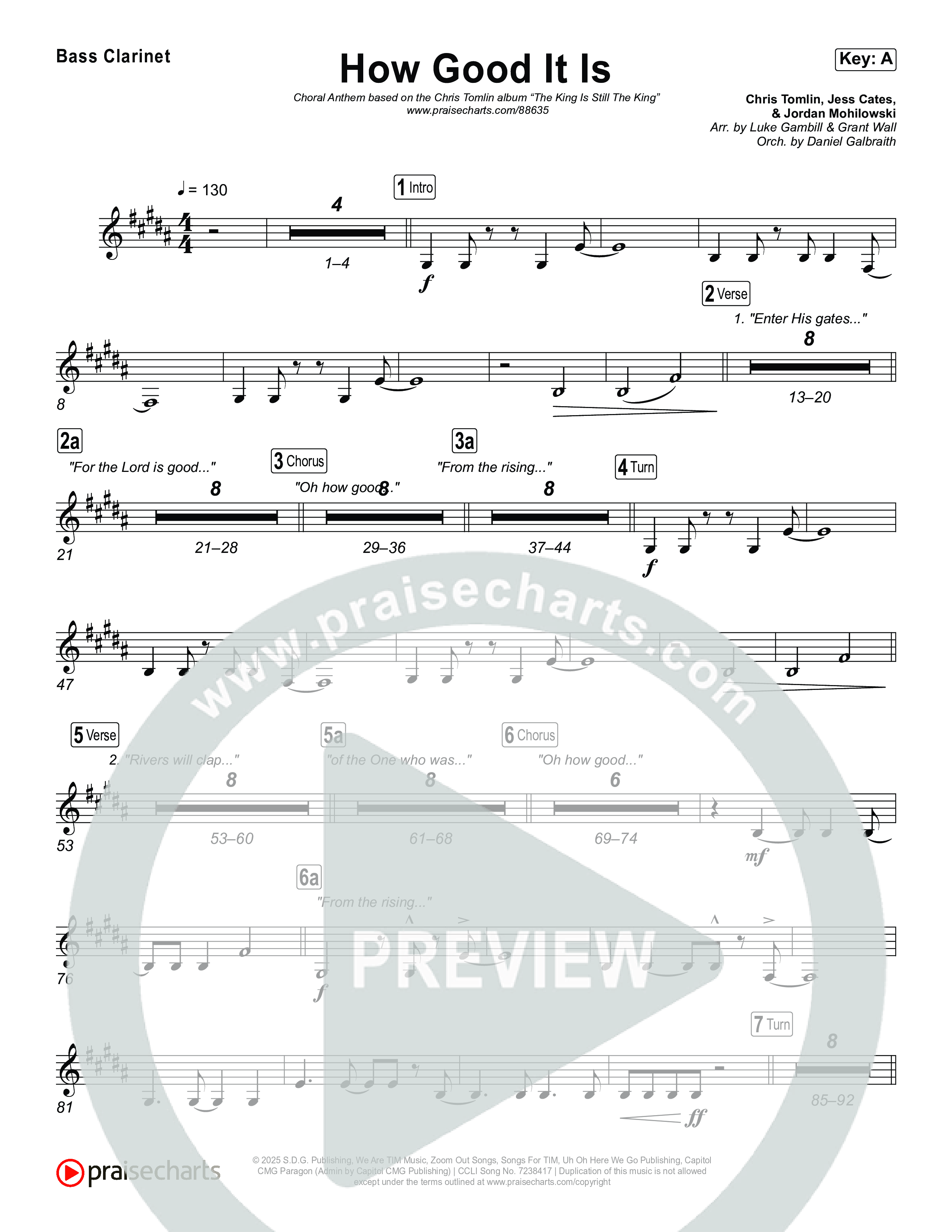 How Good It Is (Choral Anthem SATB) Clarinet 1,2 (Chris Tomlin)