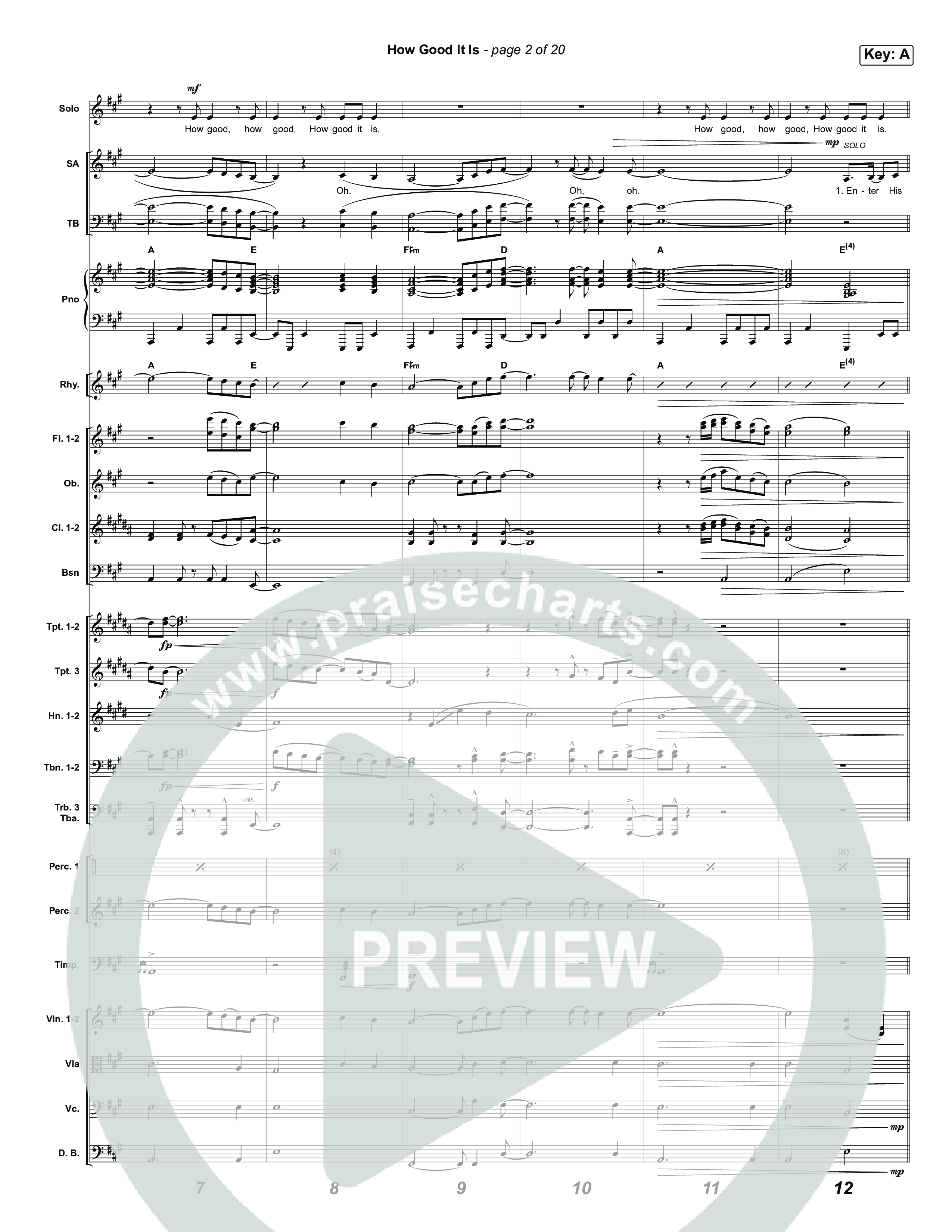 How Good It Is (Choral Anthem SATB) Orchestration (Chris Tomlin)