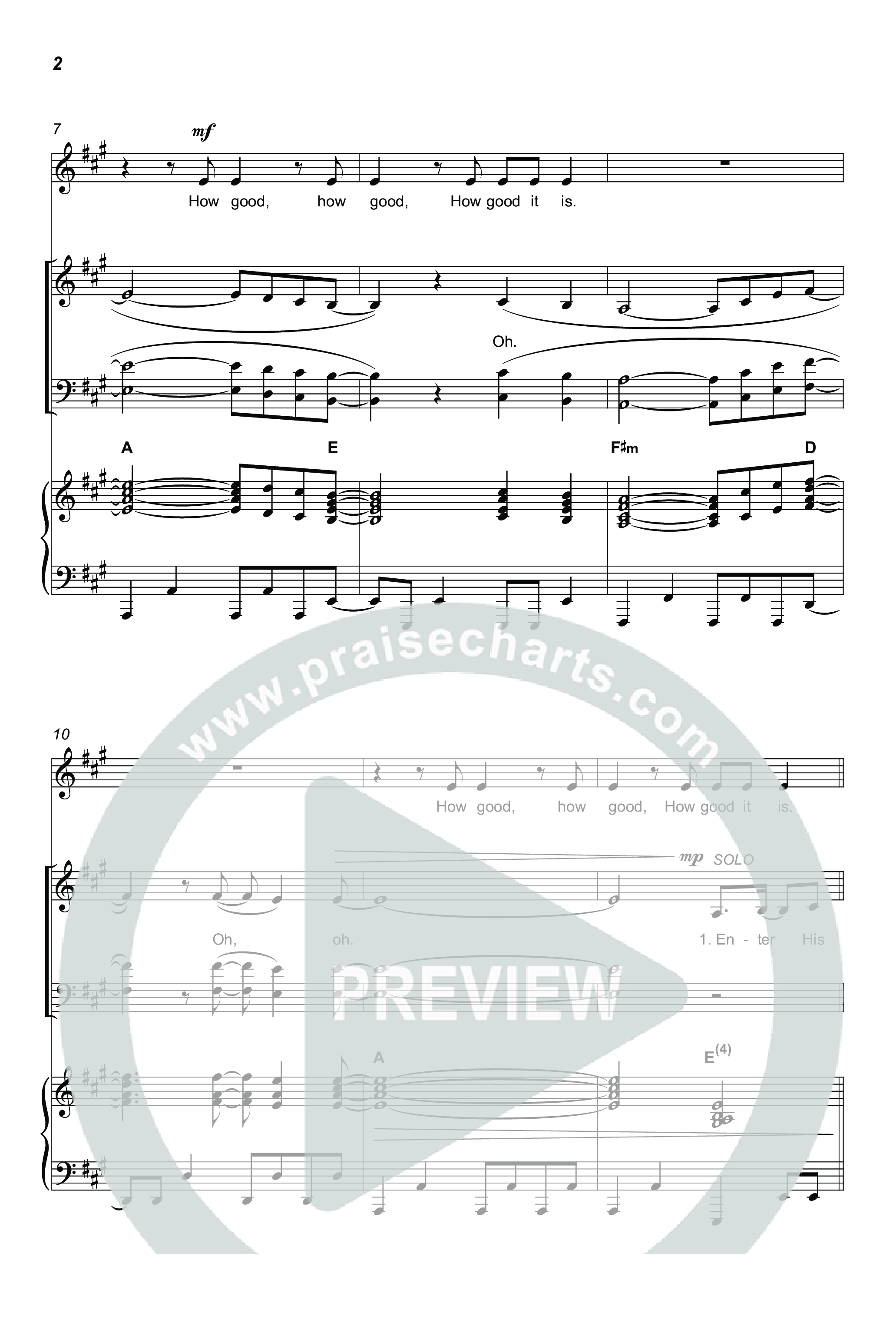 How Good It Is (Choral Anthem SATB) Octavo (SATB & Pno) (Chris Tomlin)