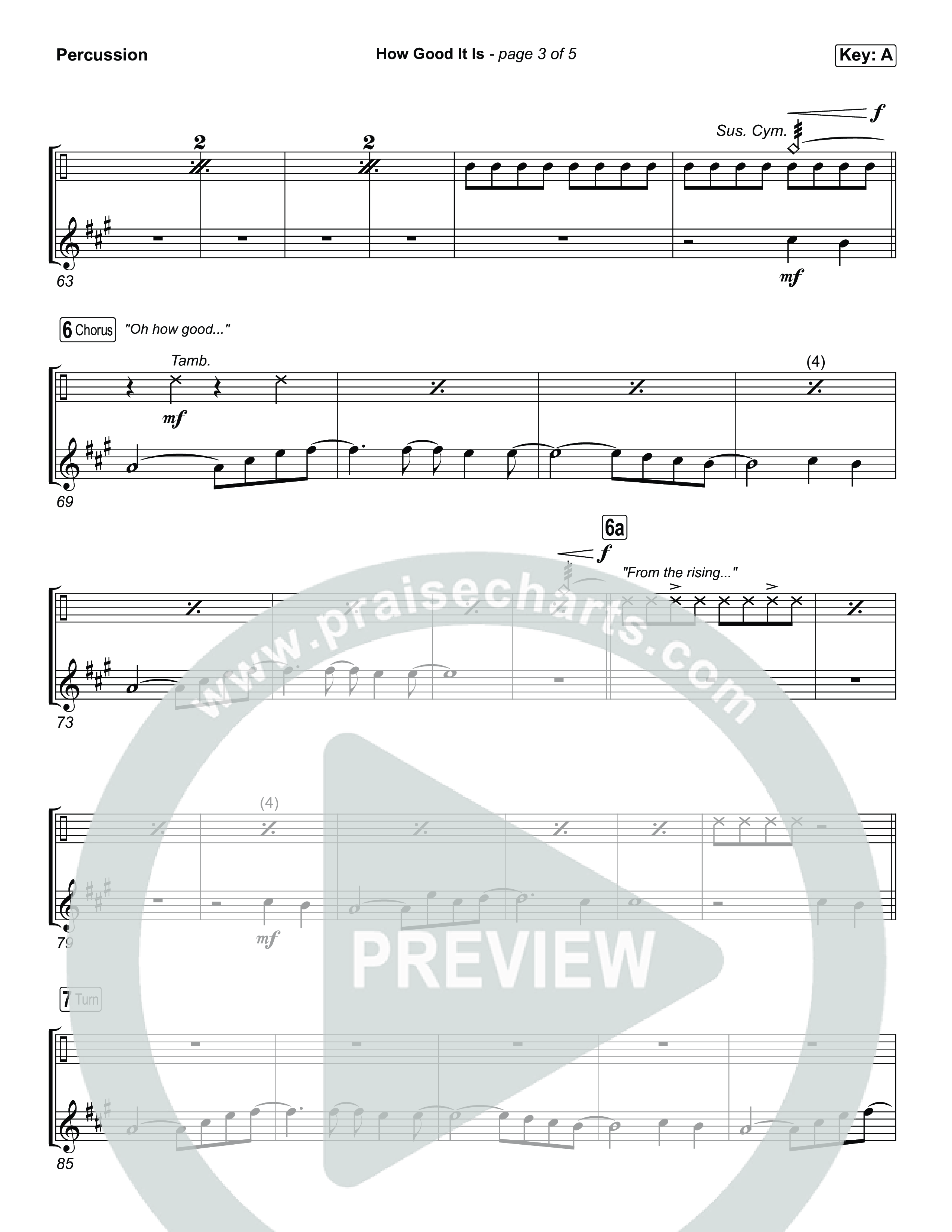 How Good It Is (Choral Anthem SATB) Percussion (Chris Tomlin)