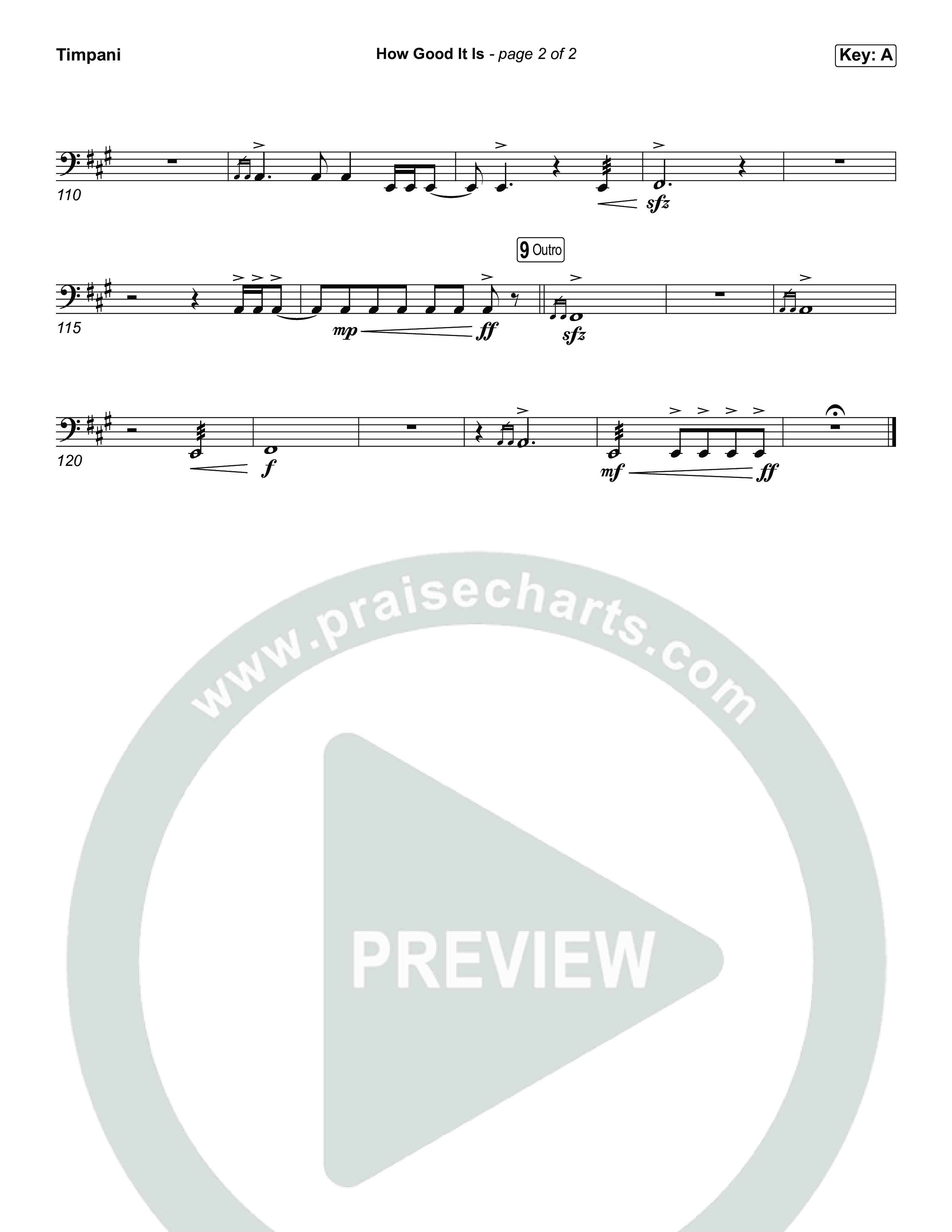 How Good It Is (Choral Anthem SATB) Timpani (Chris Tomlin)