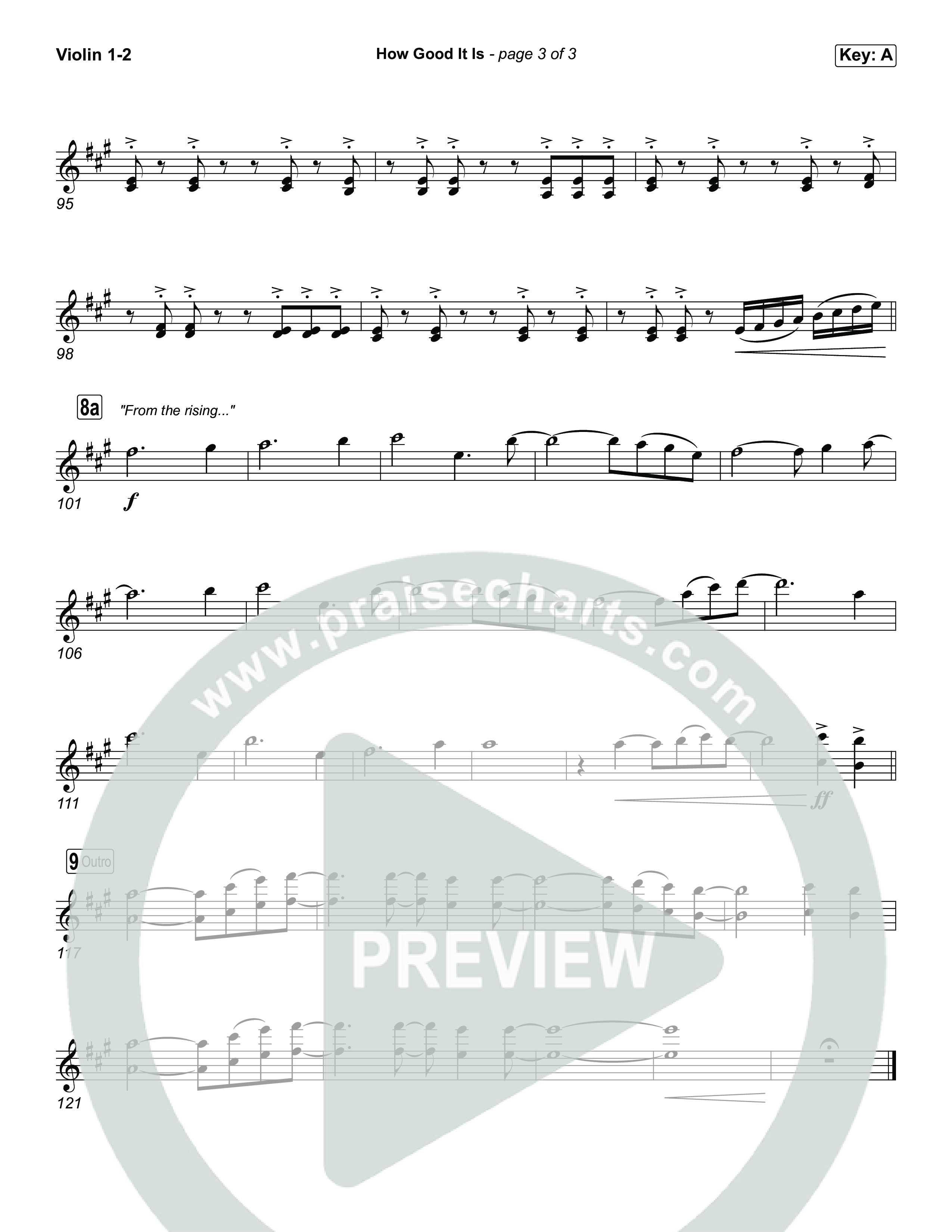 How Good It Is (Choral Anthem SATB) Violin 1,2 (Chris Tomlin)